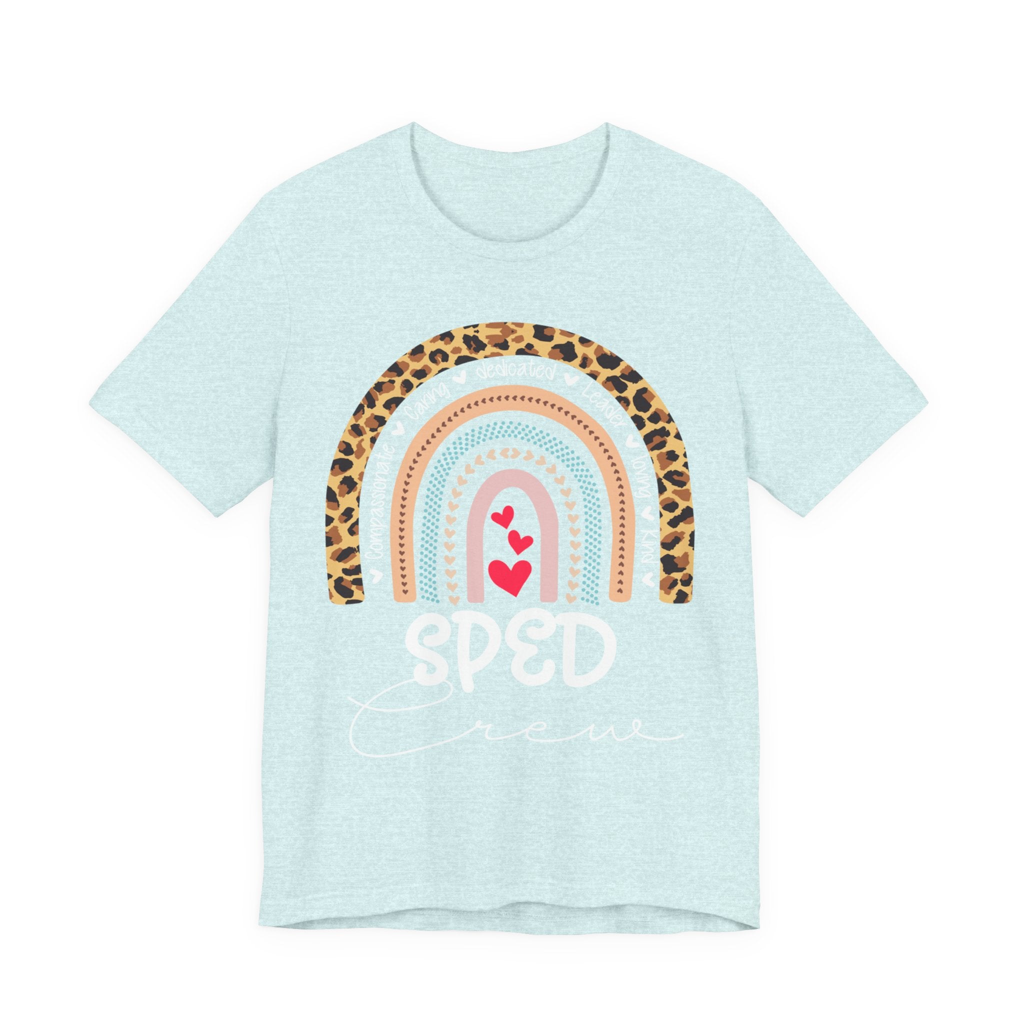Leopard Rainbow Tee — Cute Pastel Heart Rainbow Graphic T-Shirt