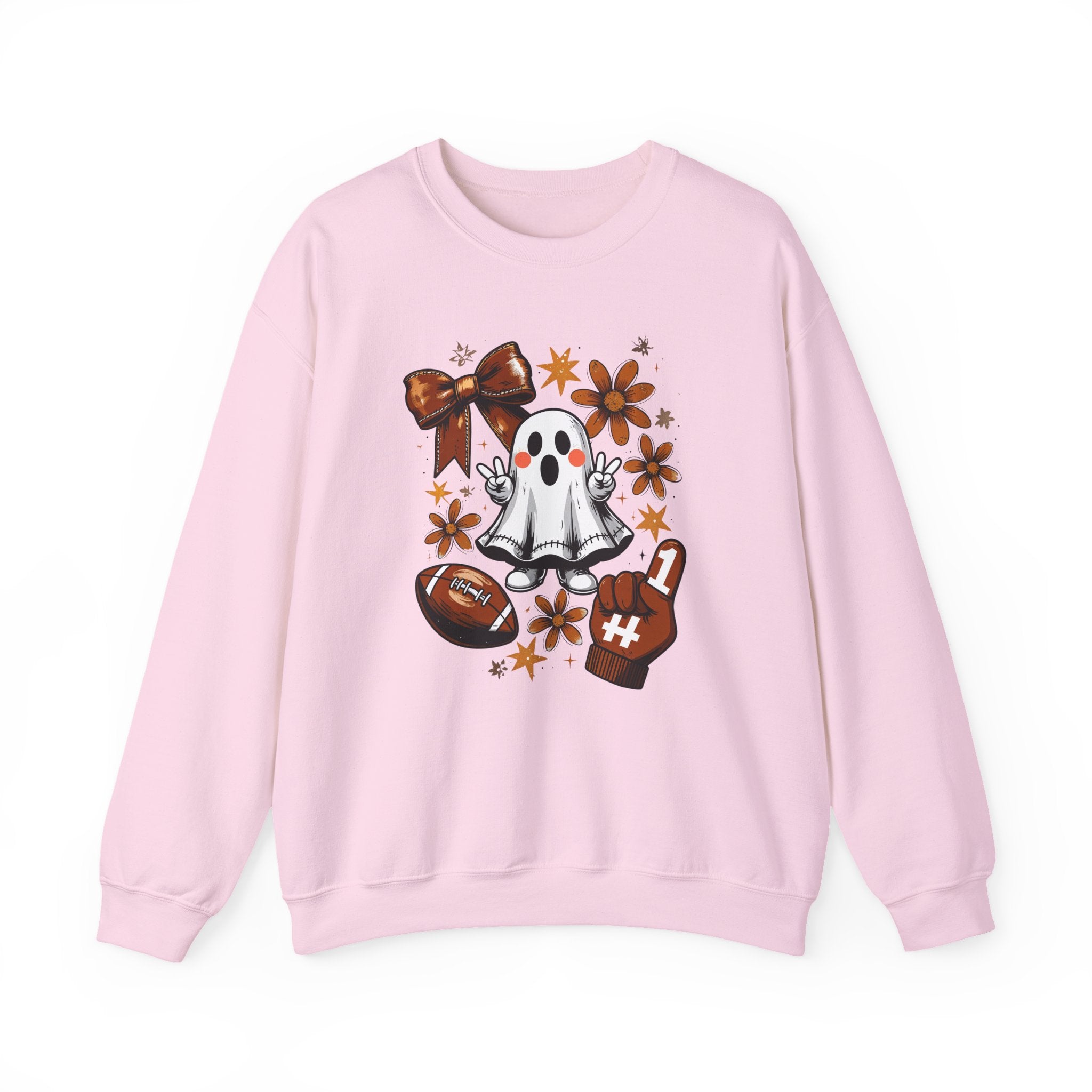 Football Ghost Crewneck Sweatshirt — Cute Halloween Game Day Shirt
