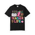 Teacher Life T-Shirt — Colorful School Supplies Graphic Tee