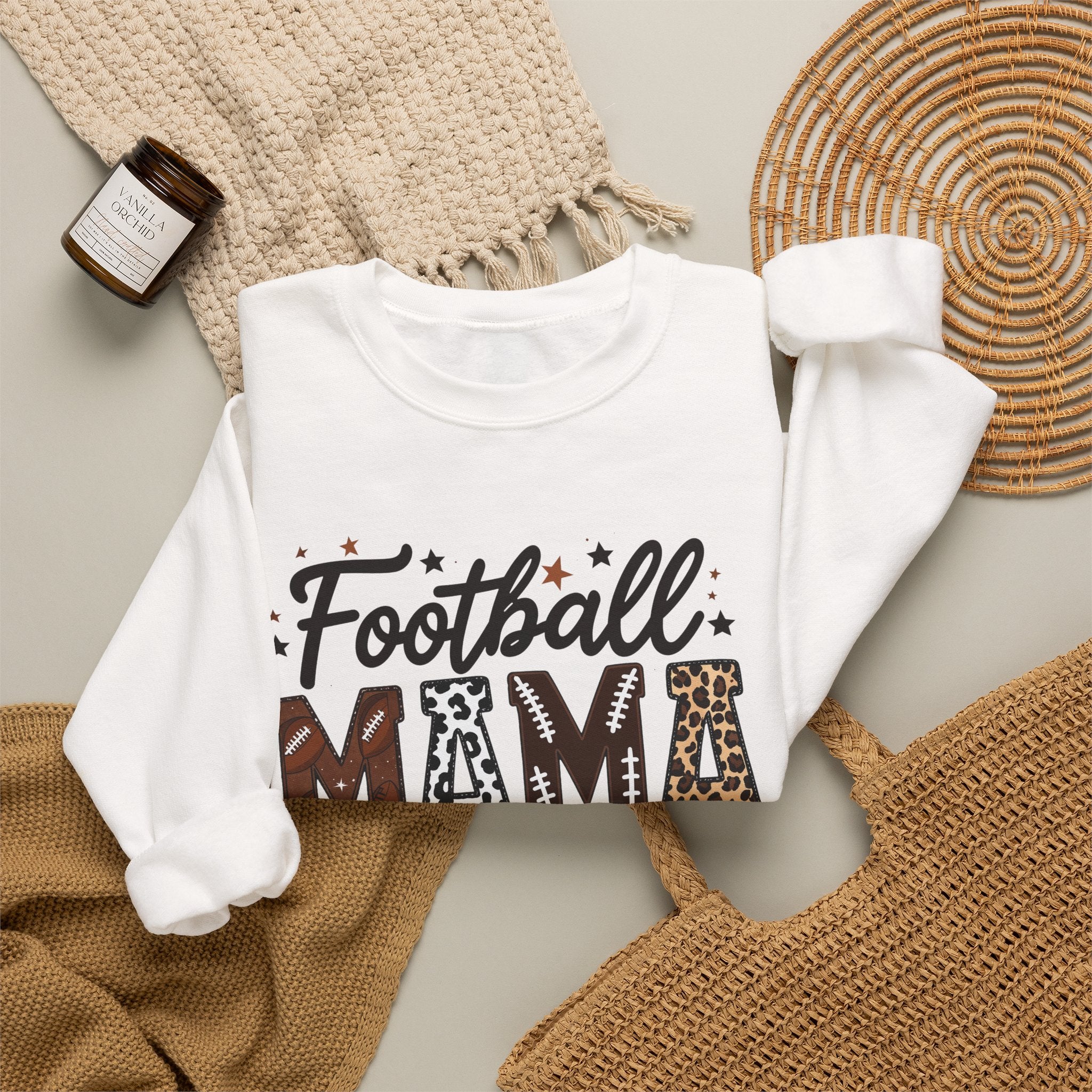 Football Mama Sweatshirt – Leopard Print Football Mom Crewneck