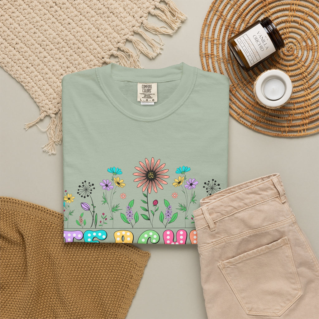 Teacher Floral T-Shirt — "Plant Seeds That Grow Forever"