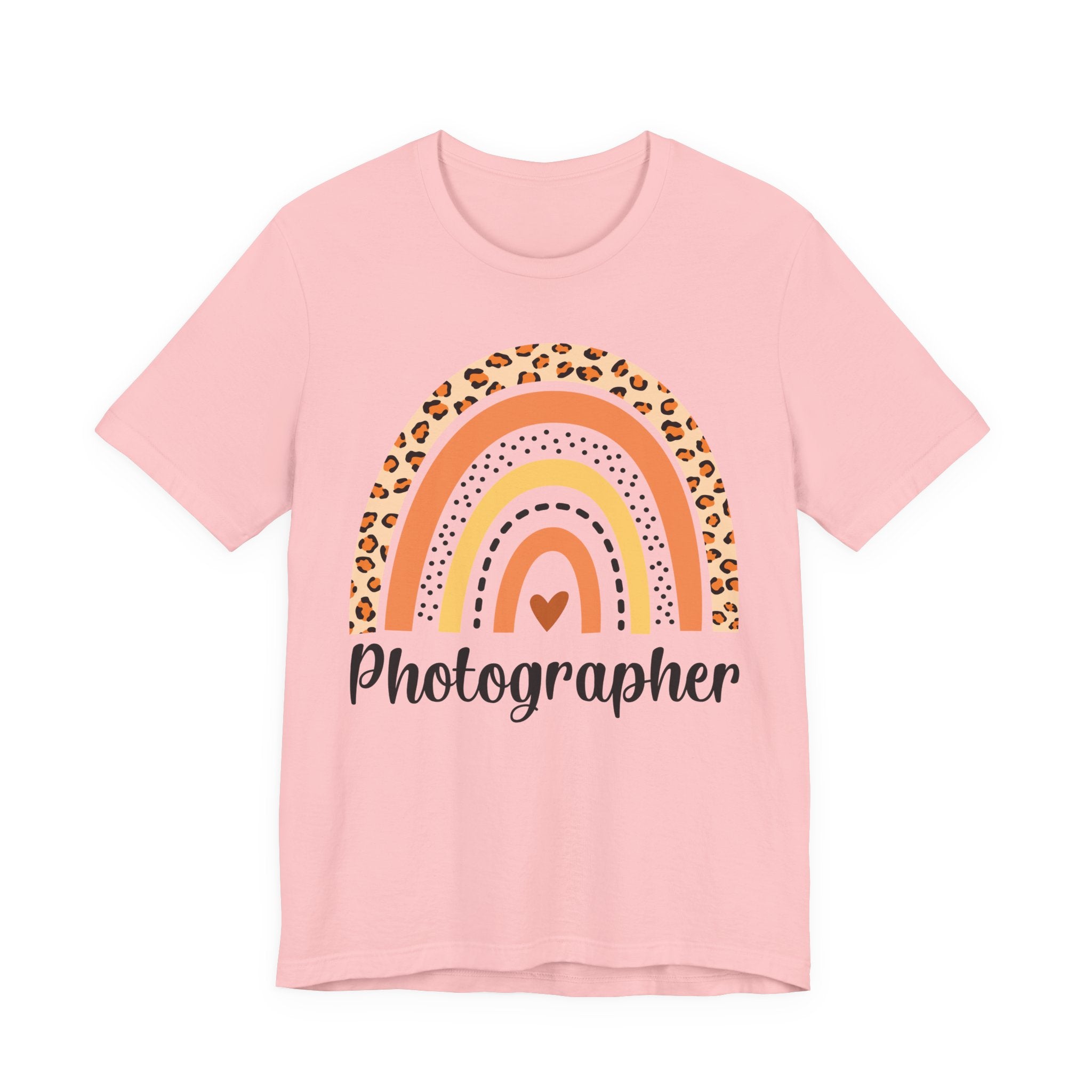Photographer Rainbow Tee — Leopard Print Rainbow Graphic T-Shirt for Photographers