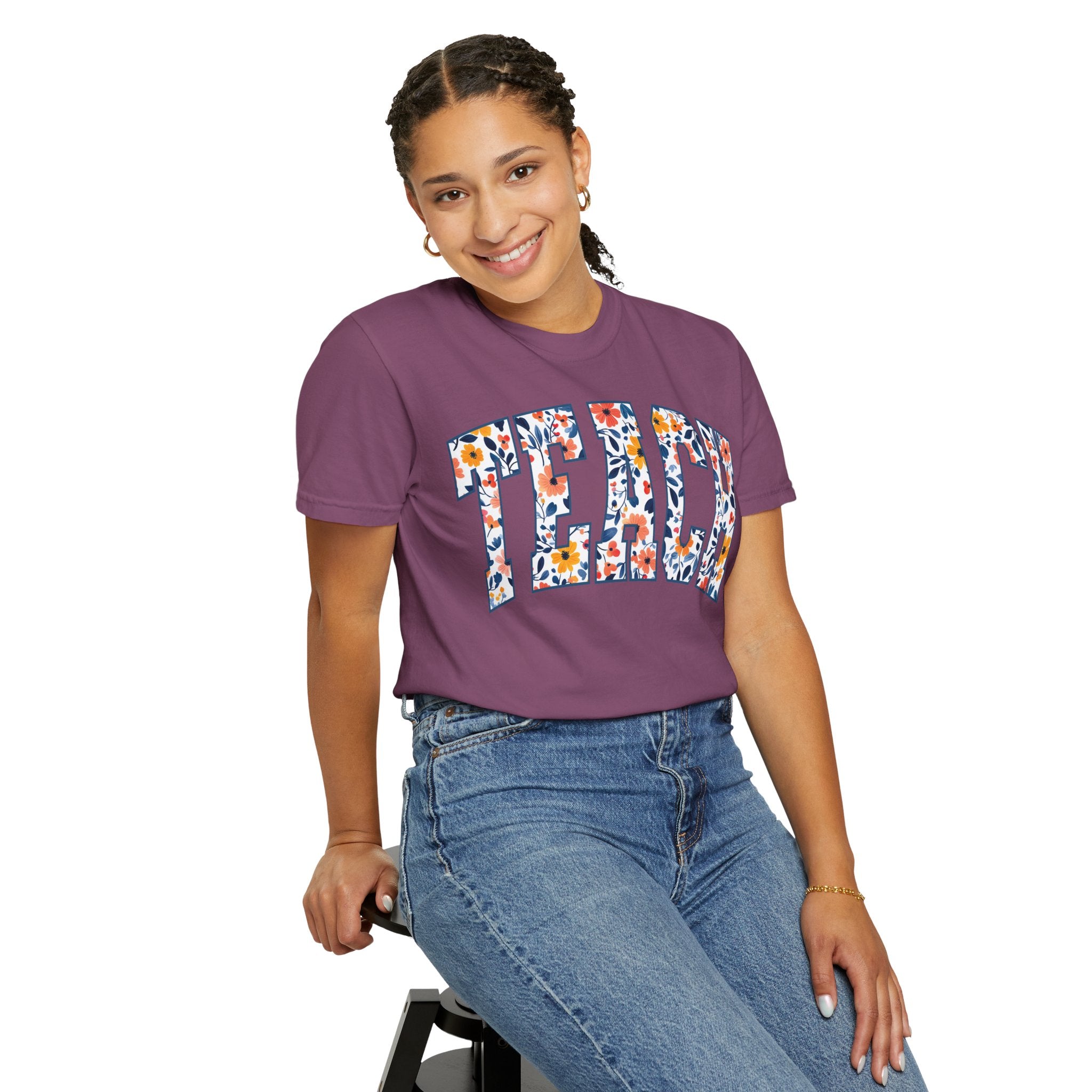 Teach Floral T‑Shirt — Floral Pattern TEACH Teacher Appreciation Gift