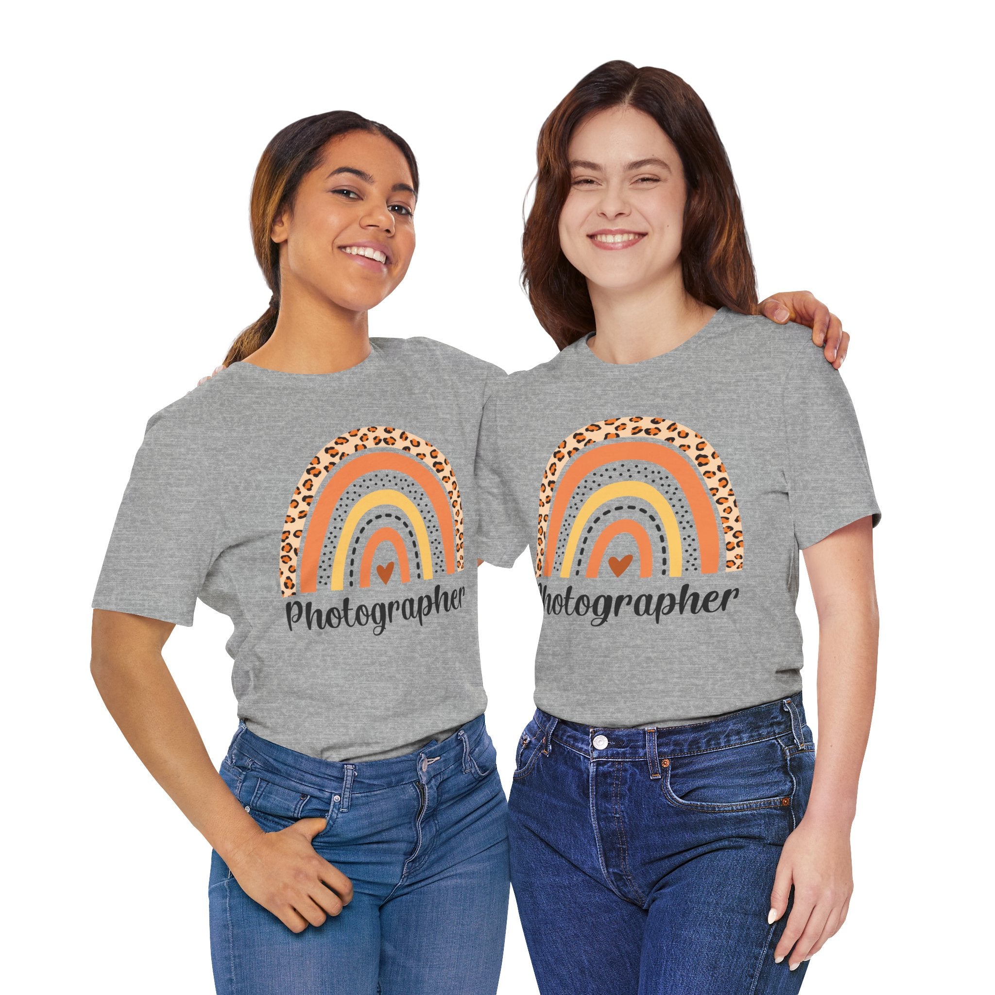 Photographer Rainbow Tee — Leopard Print Rainbow Graphic T-Shirt for Photographers