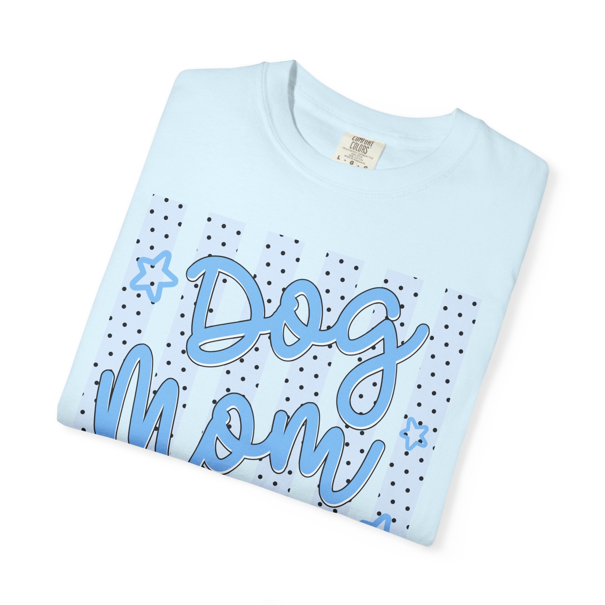 Dog Mom T-Shirt – Blue Stars & Stripes Pet Mom Tee