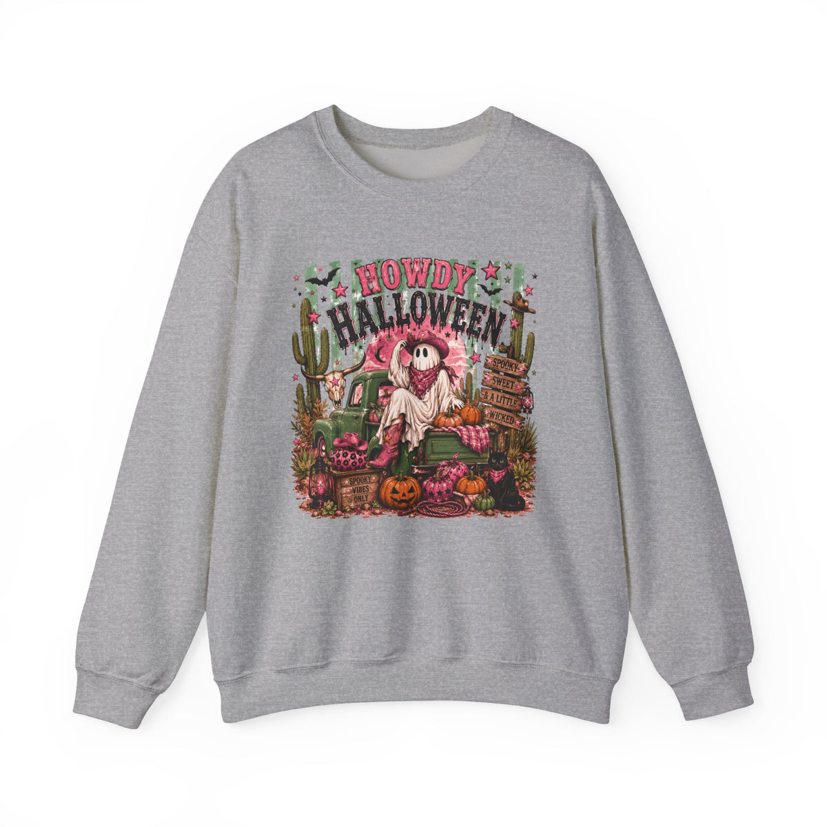Howdy Halloween Crewneck Sweatshirt – Southwestern Ghost Pumpkin Fall Sweatshirt