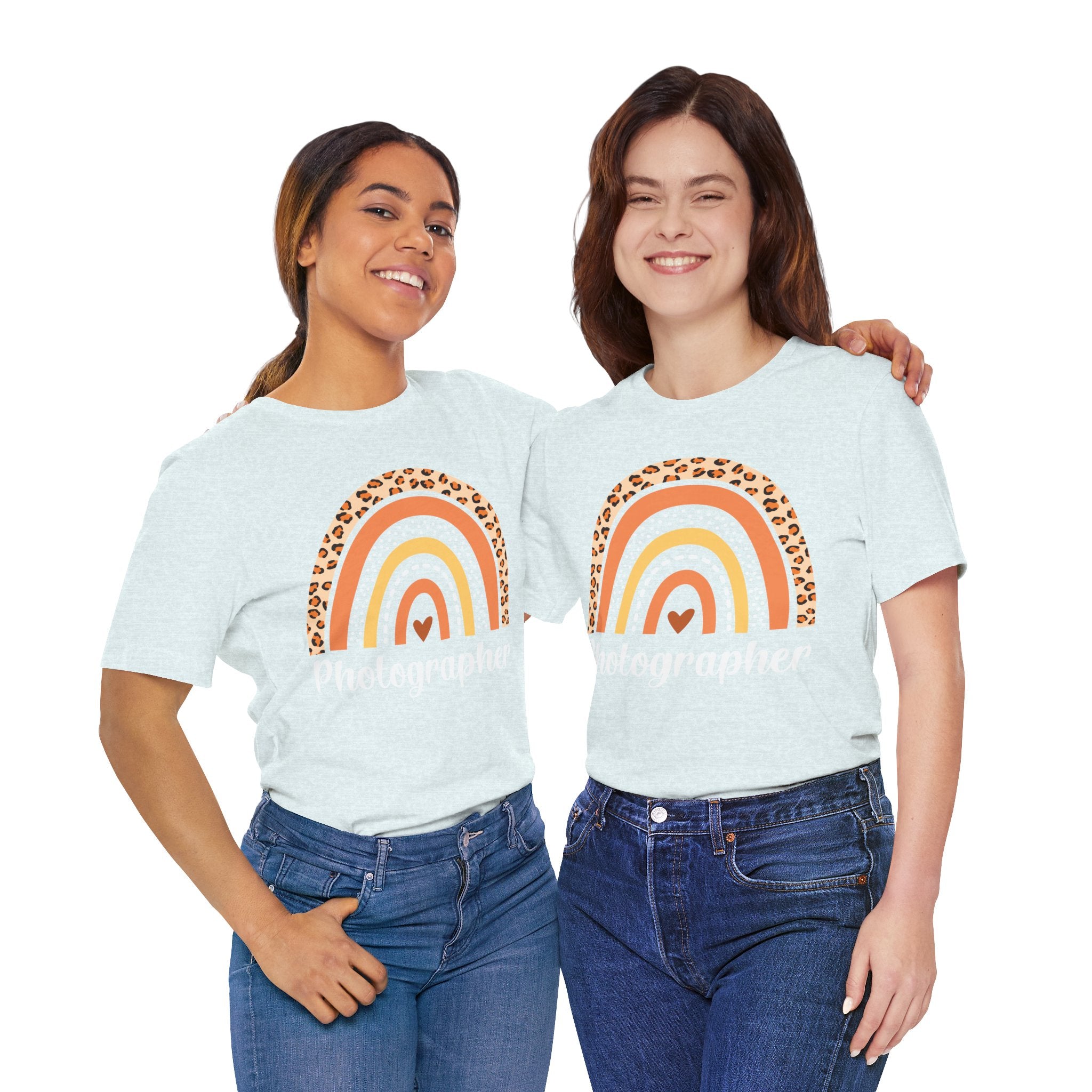 Leopard Rainbow  Photographer Tee — Boho Heart Graphic T-Shirt