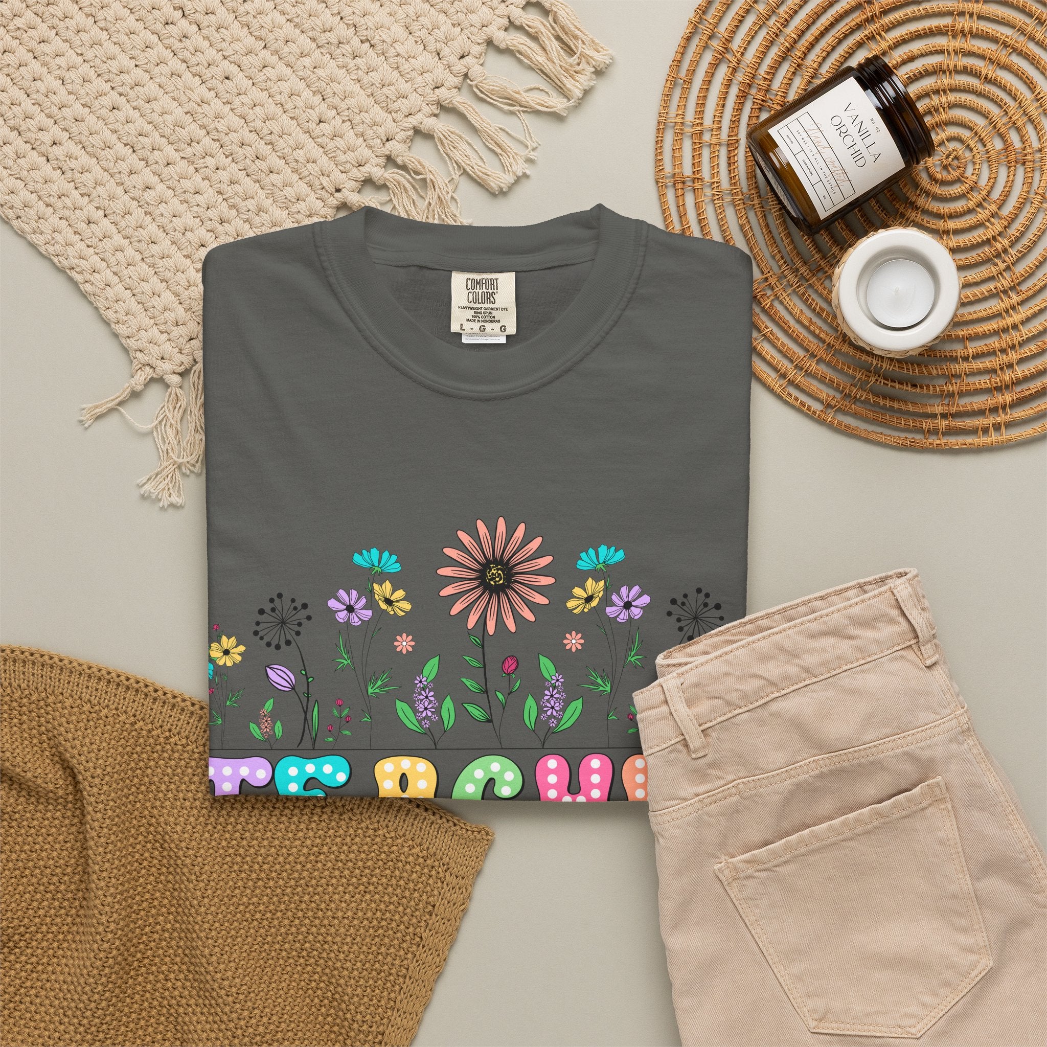 Teacher Floral T-Shirt — "Plant Seeds That Grow Forever"