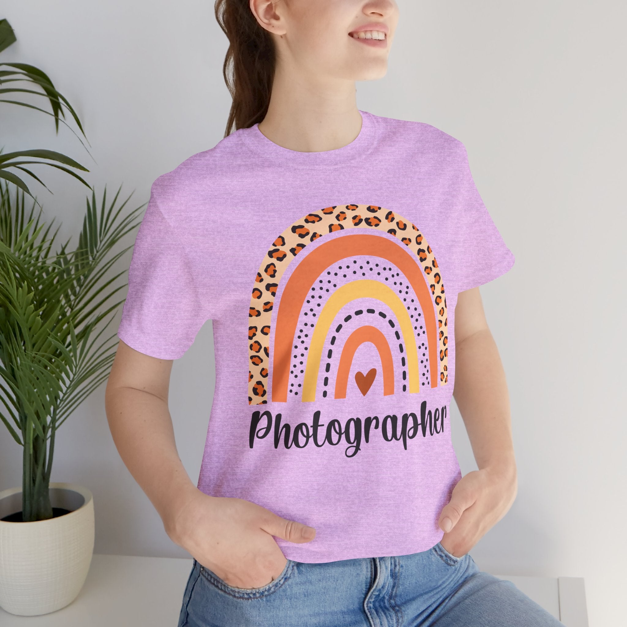Photographer Rainbow Tee — Leopard Print Rainbow Graphic T-Shirt for Photographers