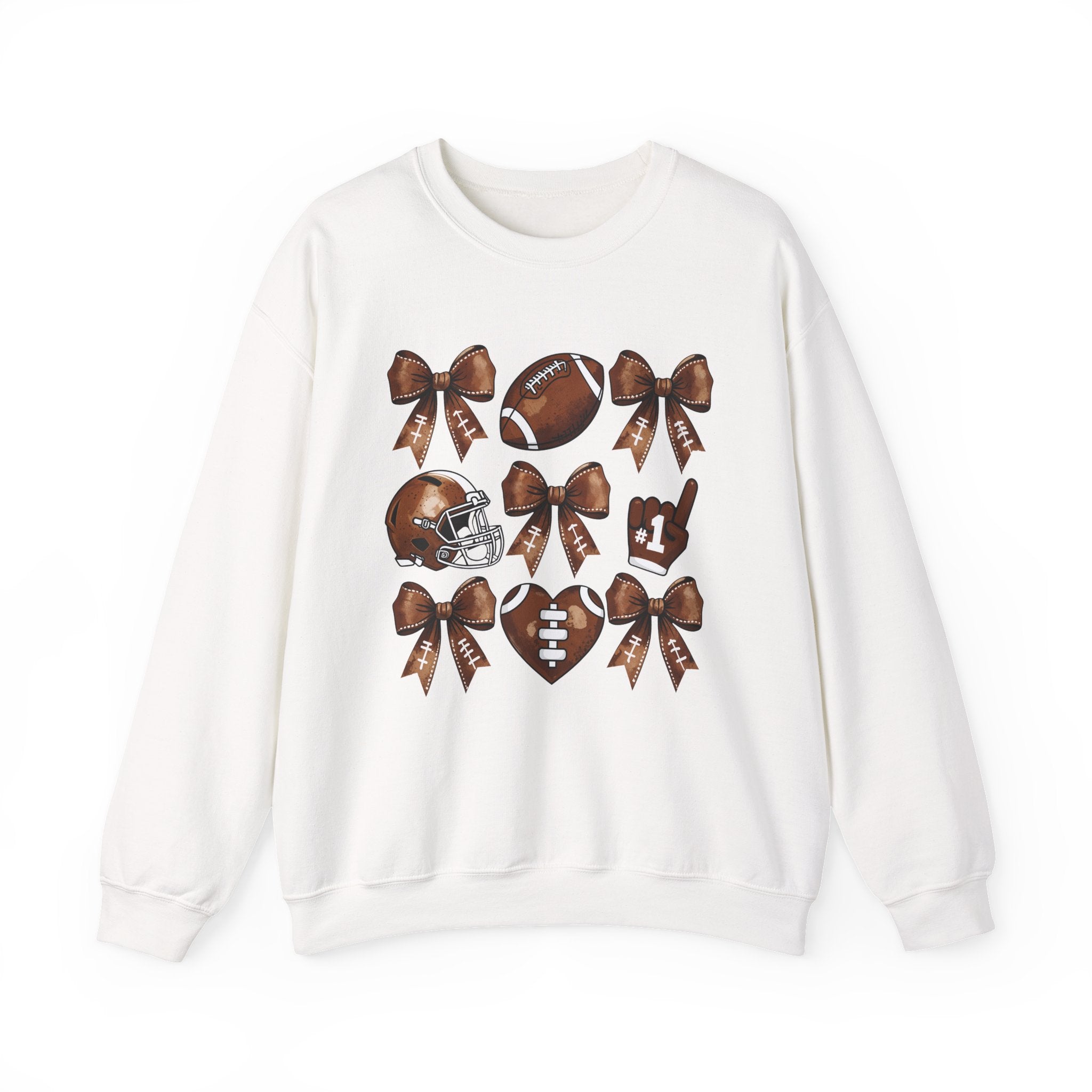 Football Ribbon Icons Crewneck Sweatshirt