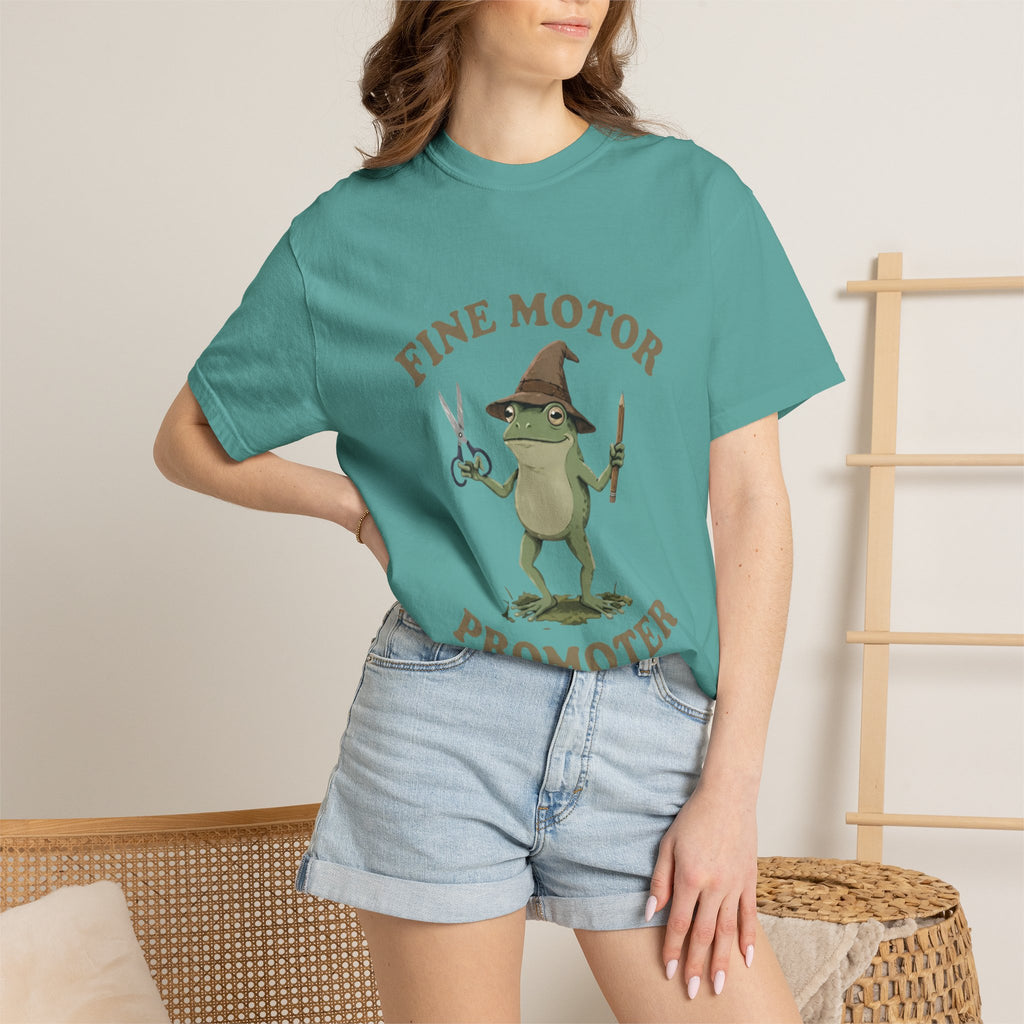 Fine Motor Promoter T-Shirt — Cute Frog Teacher Occupational Therapy Tee