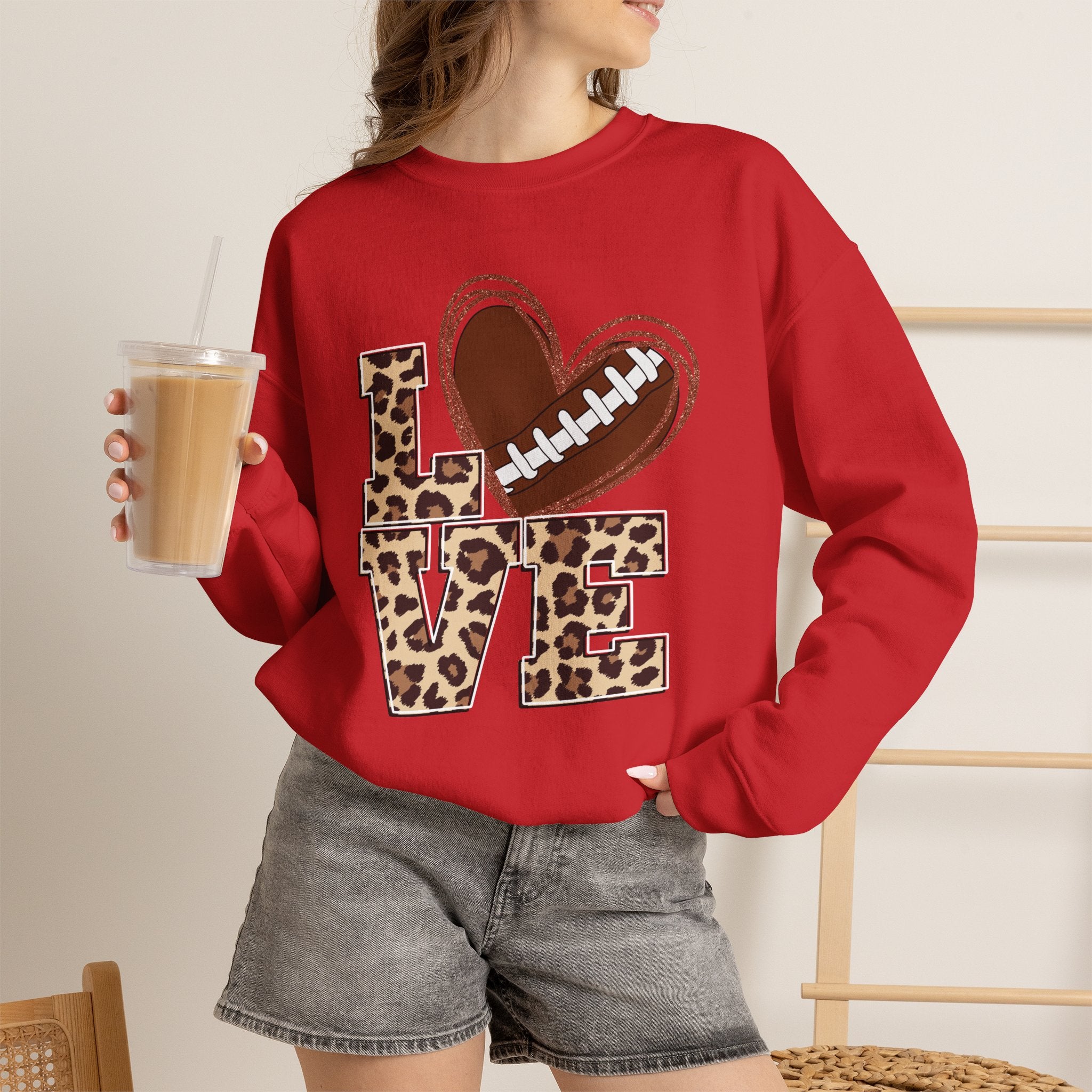 Football Love Leopard Sweatshirt