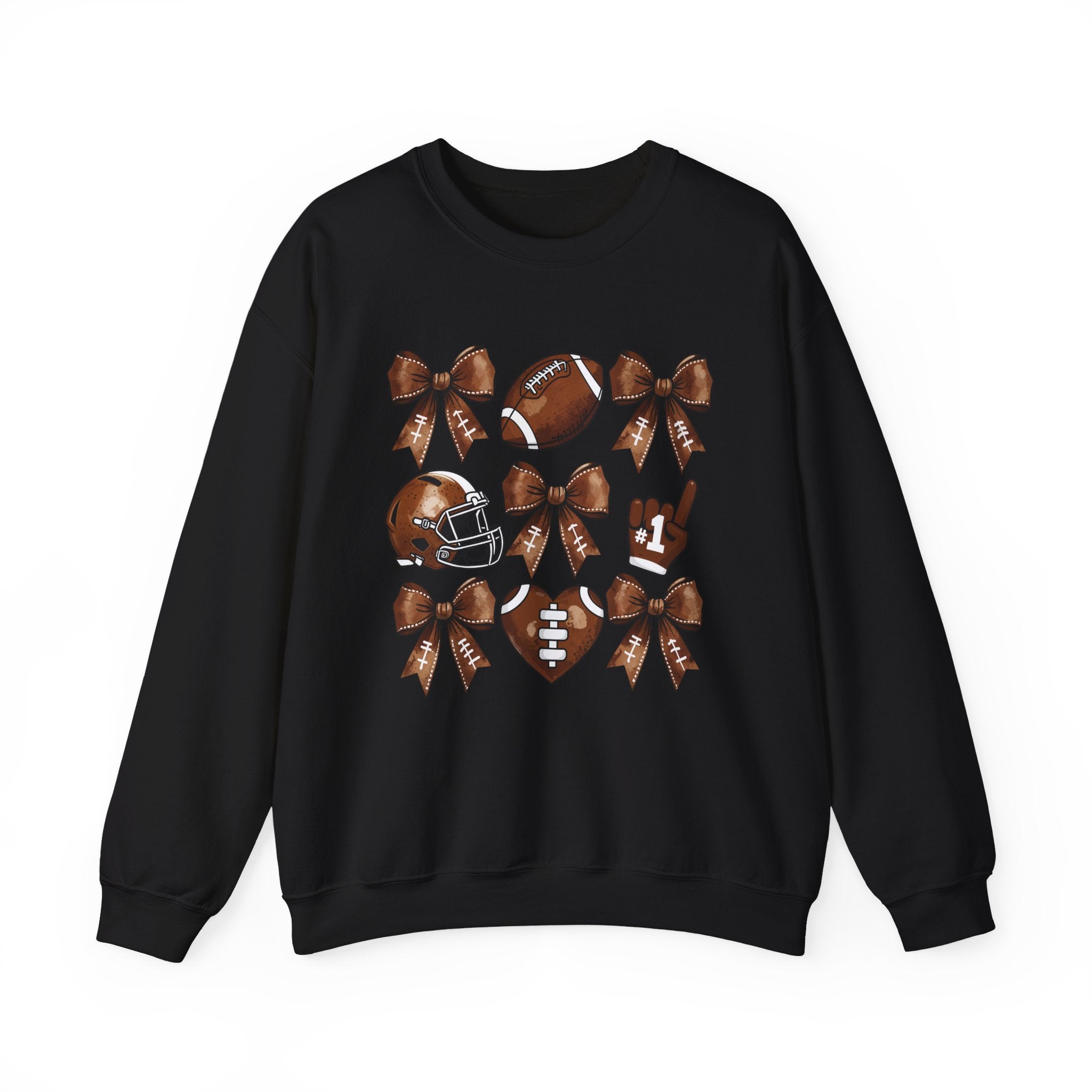 Football Ribbon Icons Crewneck Sweatshirt