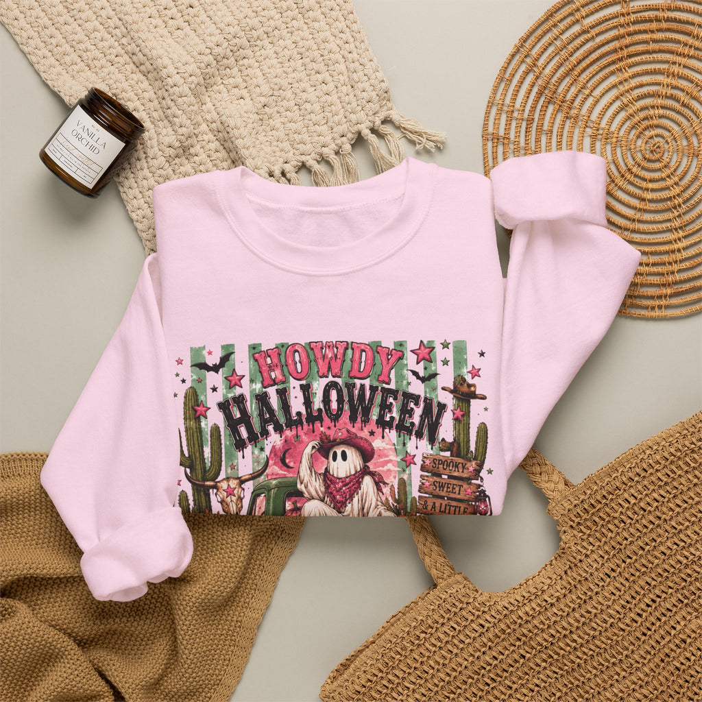 Howdy Halloween Crewneck Sweatshirt – Southwestern Ghost Pumpkin Fall Sweatshirt