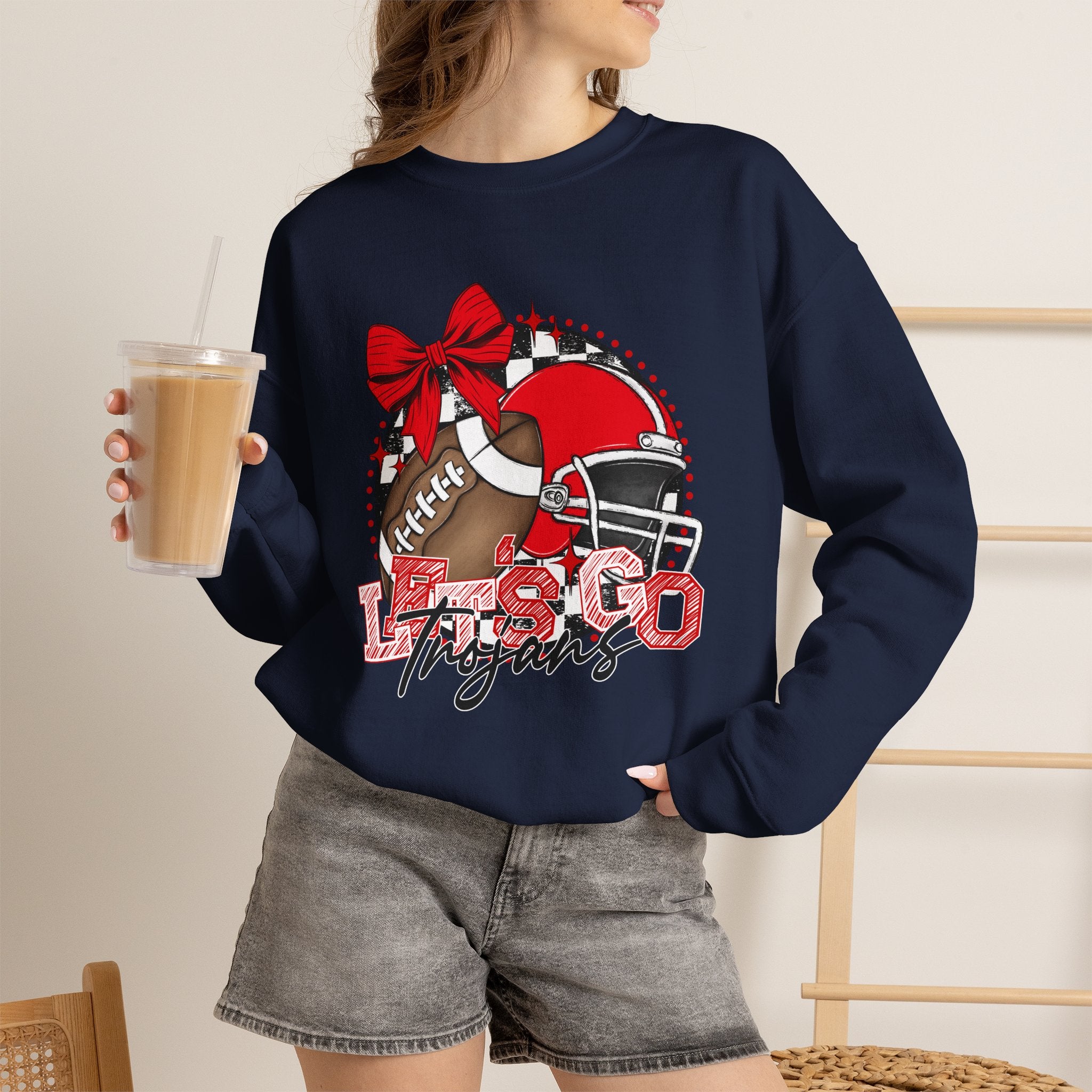 Trojans Football Mom Crewneck Sweatshirt