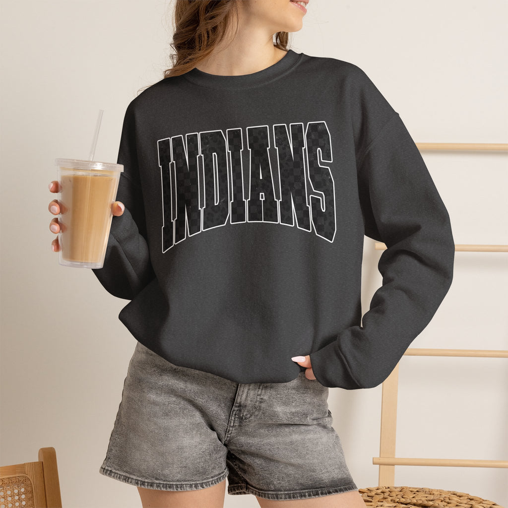 Indians Crewneck Sweatshirt — Vintage Collegiate Logo Pullover