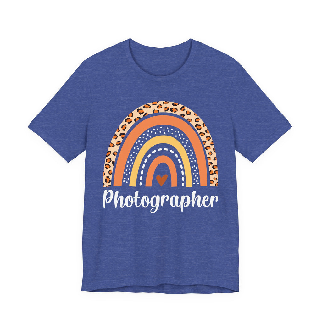 Leopard Rainbow  Photographer Tee — Boho Heart Graphic T-Shirt