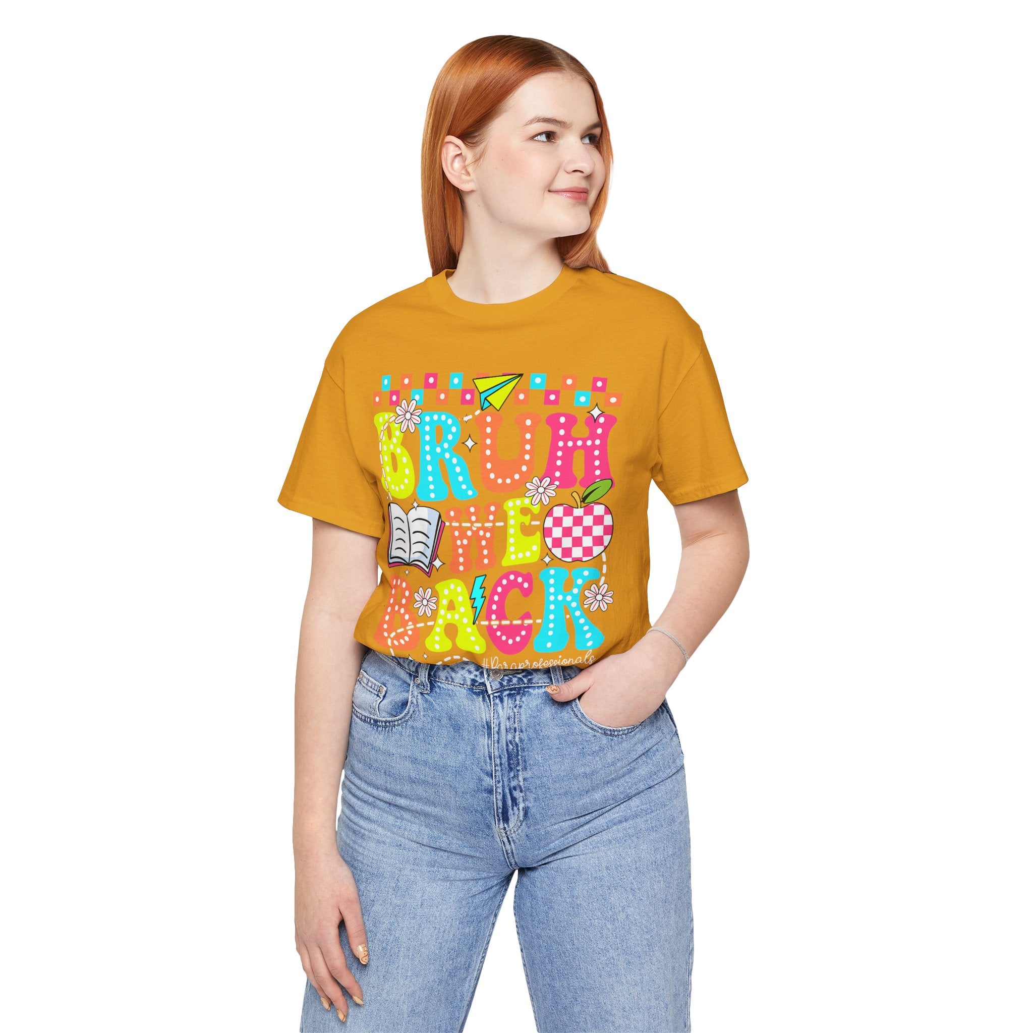 Back to School Tee — "Bruh We Back" Colorful Graphic Shirt