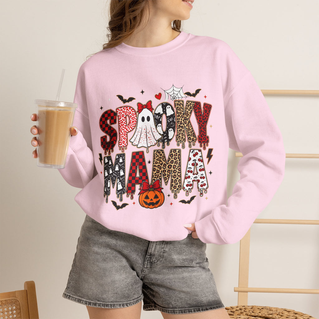 Spooky Mama Sweatshirt — Halloween Ghost Pumpkin Crewneck