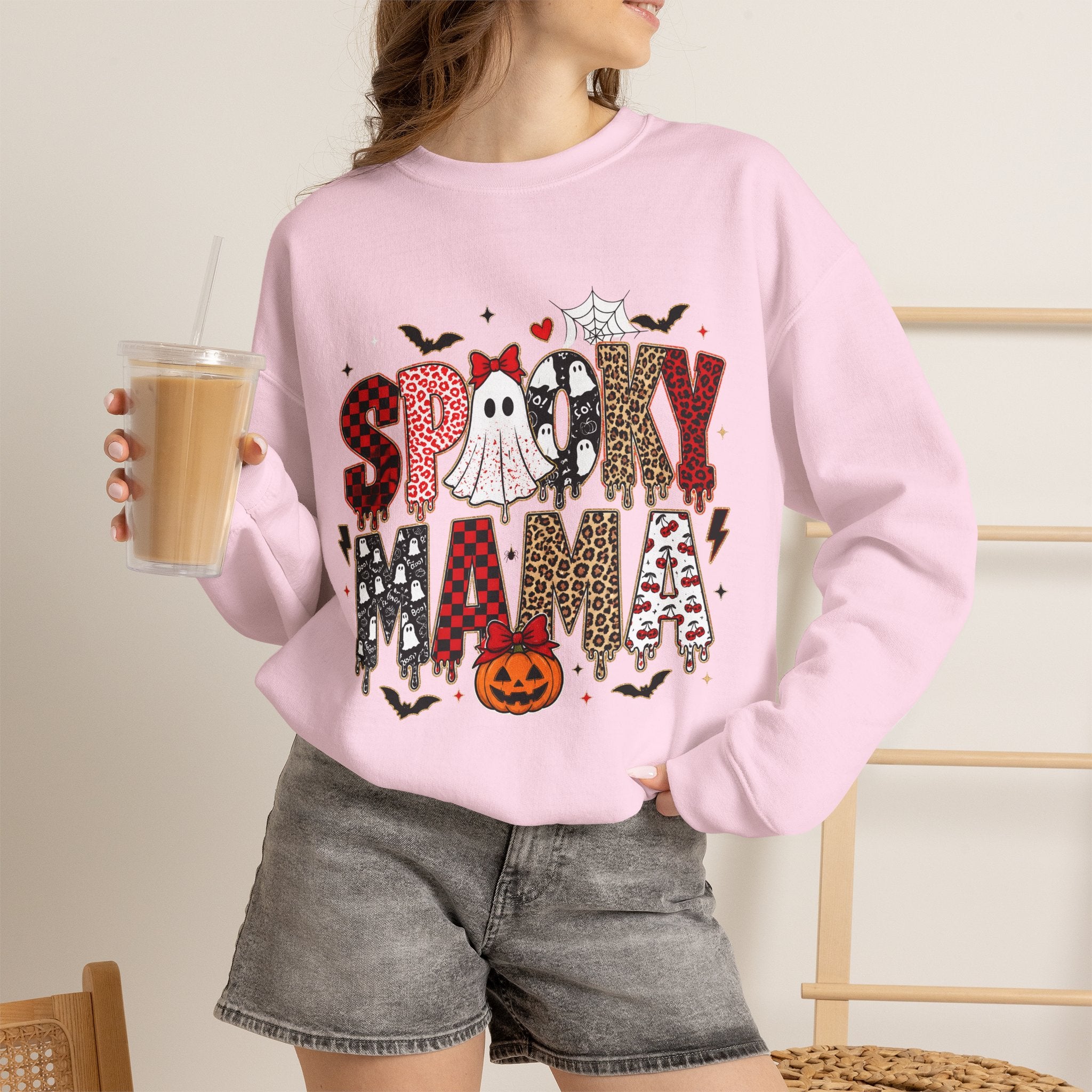 Spooky Mama Sweatshirt — Halloween Ghost Pumpkin Crewneck