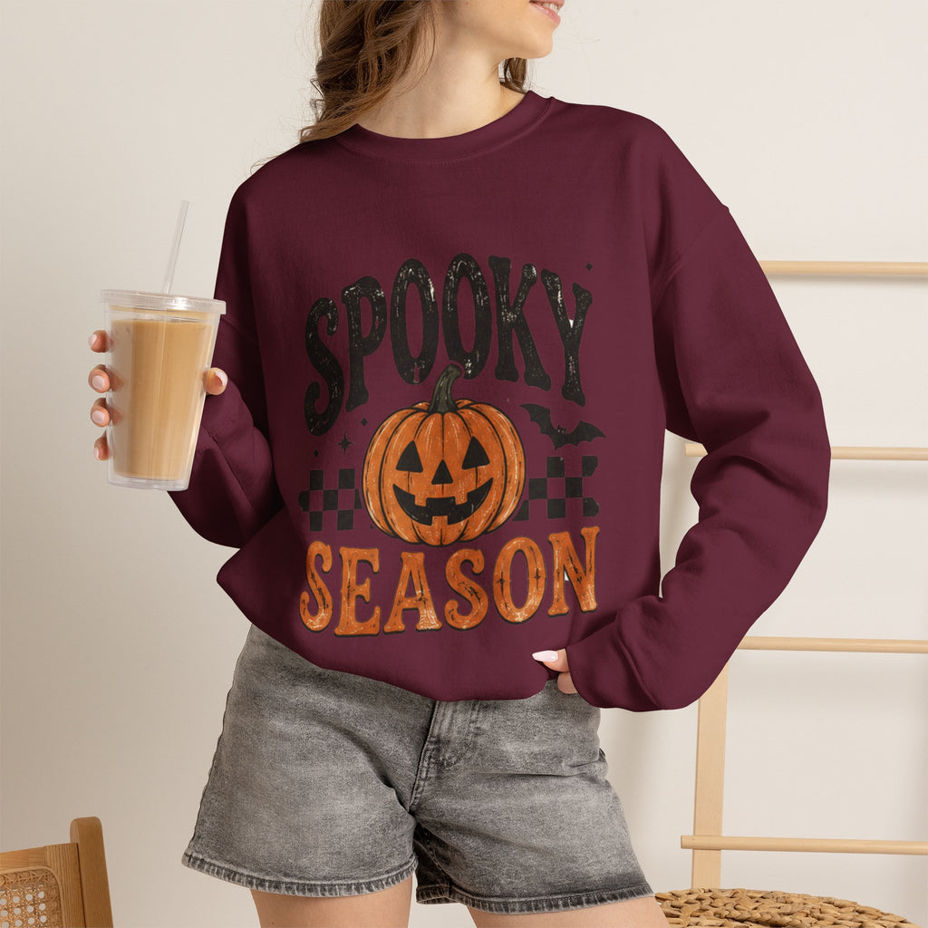 Spooky Season Sweatshirt — Pumpkin Jack-O'-Lantern Halloween Crewneck