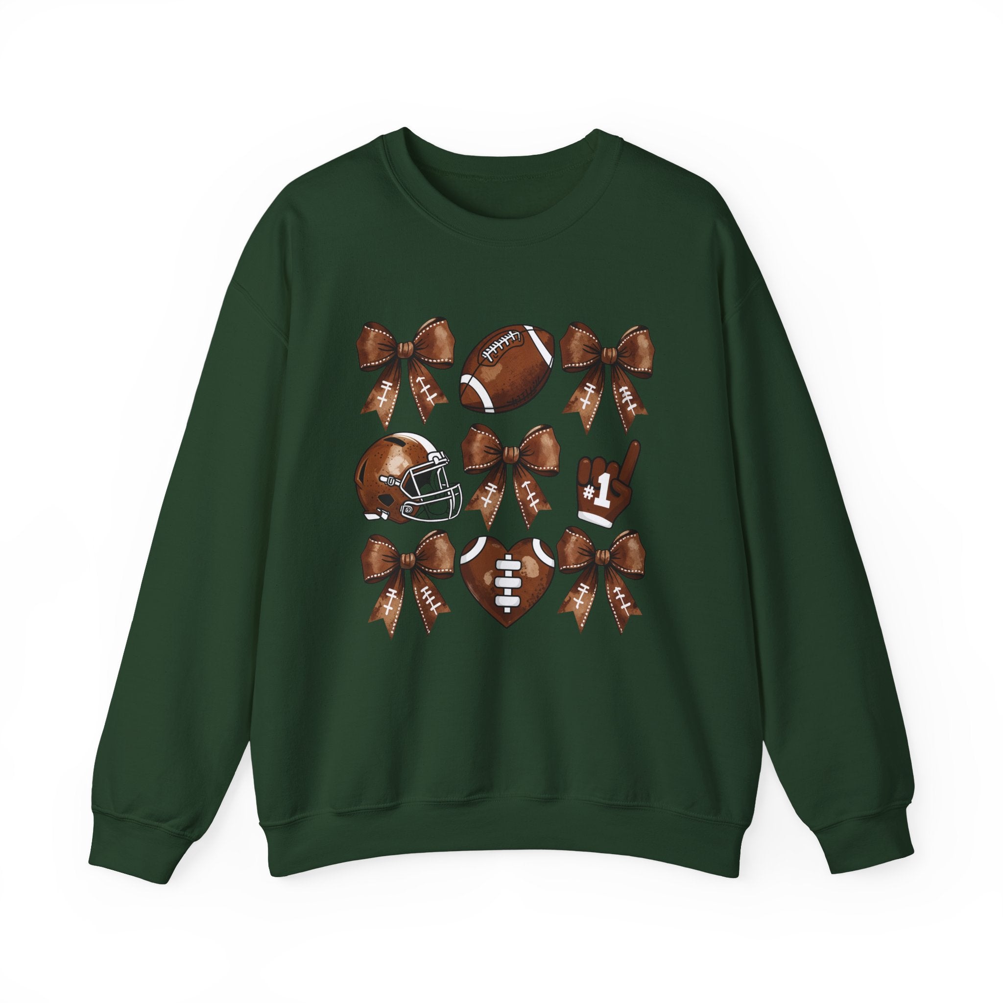 Football Ribbon Icons Crewneck Sweatshirt