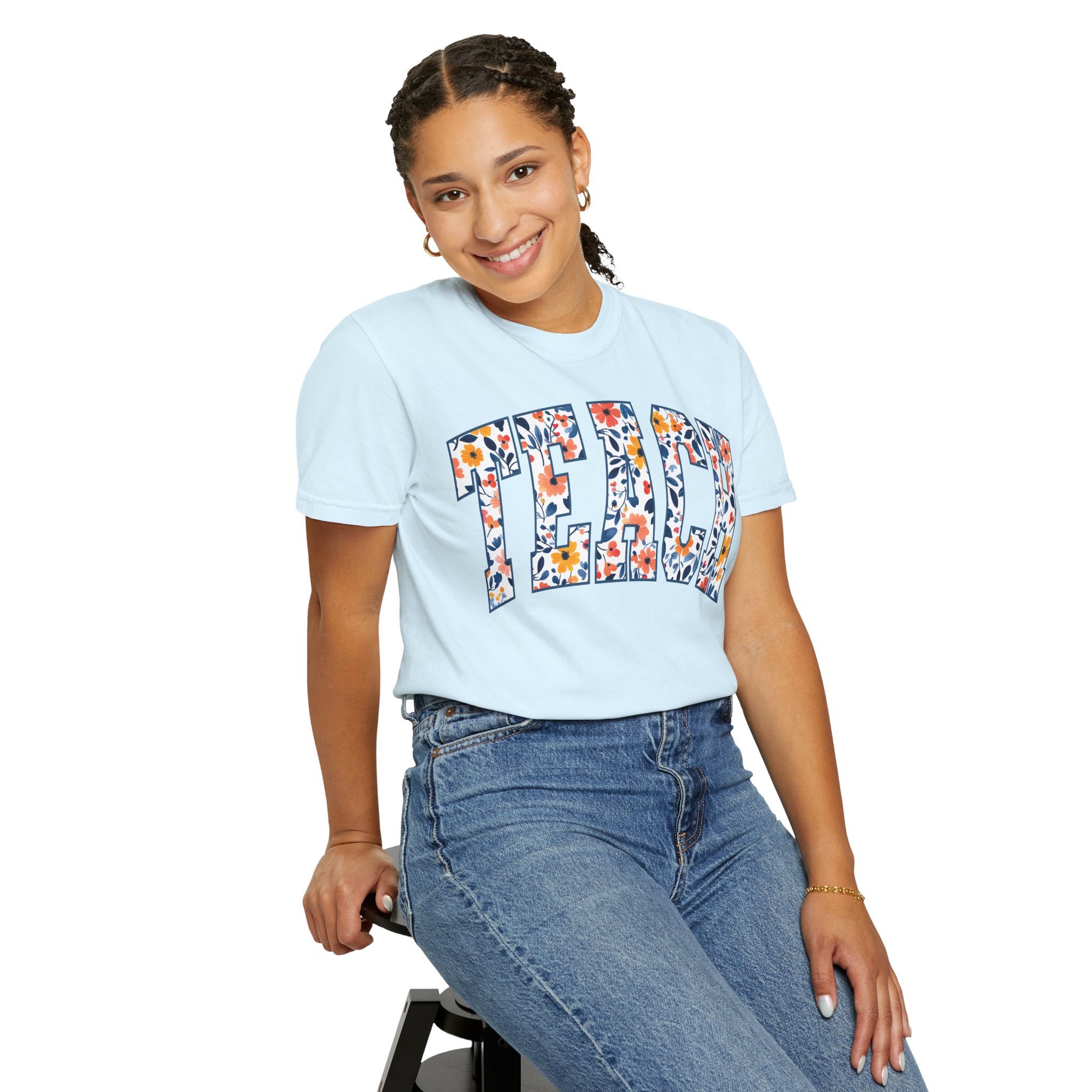 Teach Floral T‑Shirt — Floral Pattern TEACH Teacher Appreciation Gift