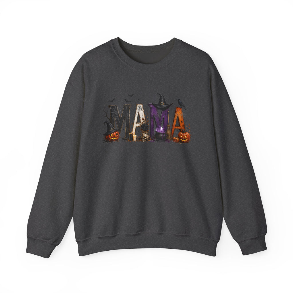Halloween Mama Sweatshirt — Spooky Witch & Pumpkins Crewneck
