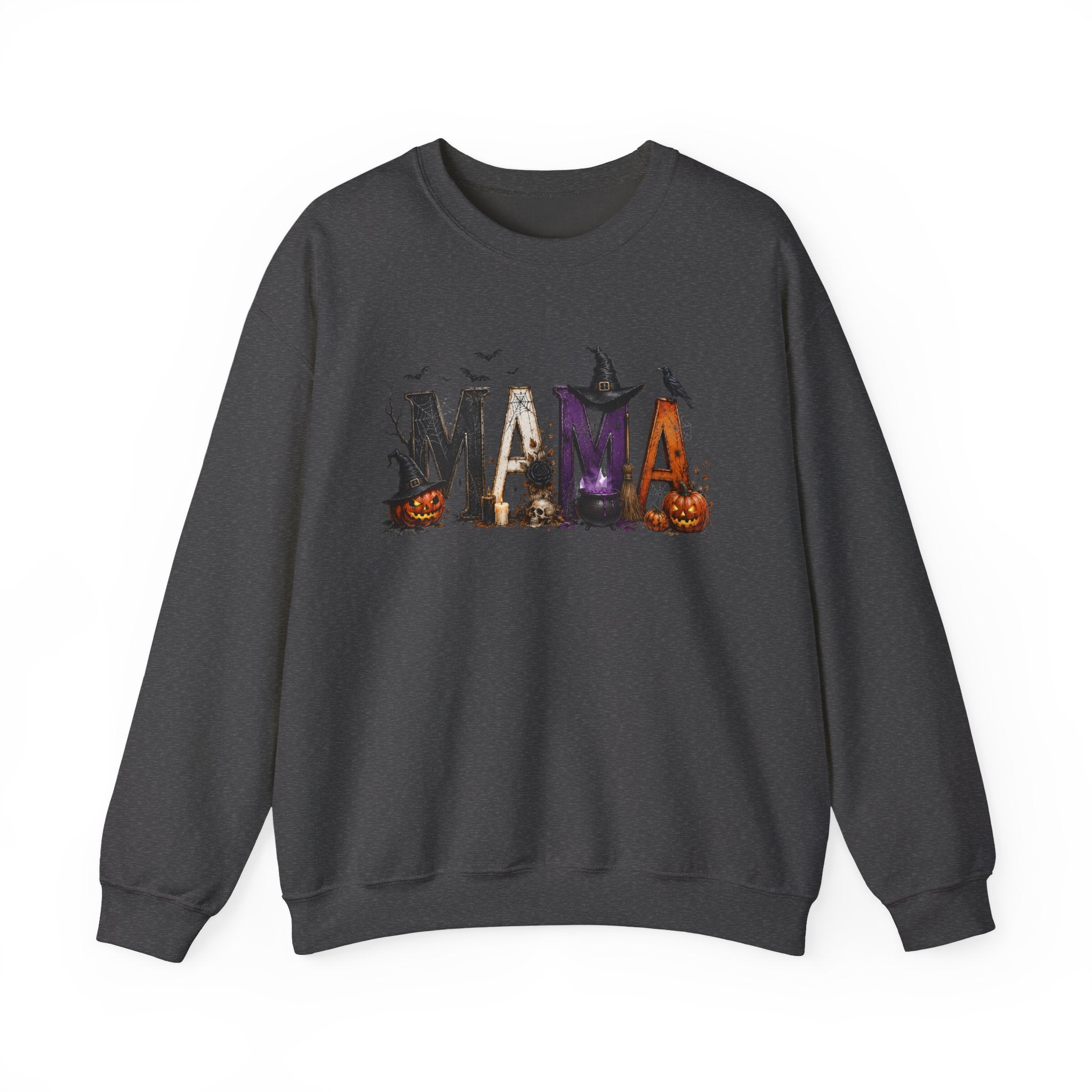 Halloween Mama Sweatshirt — Spooky Witch & Pumpkins Crewneck