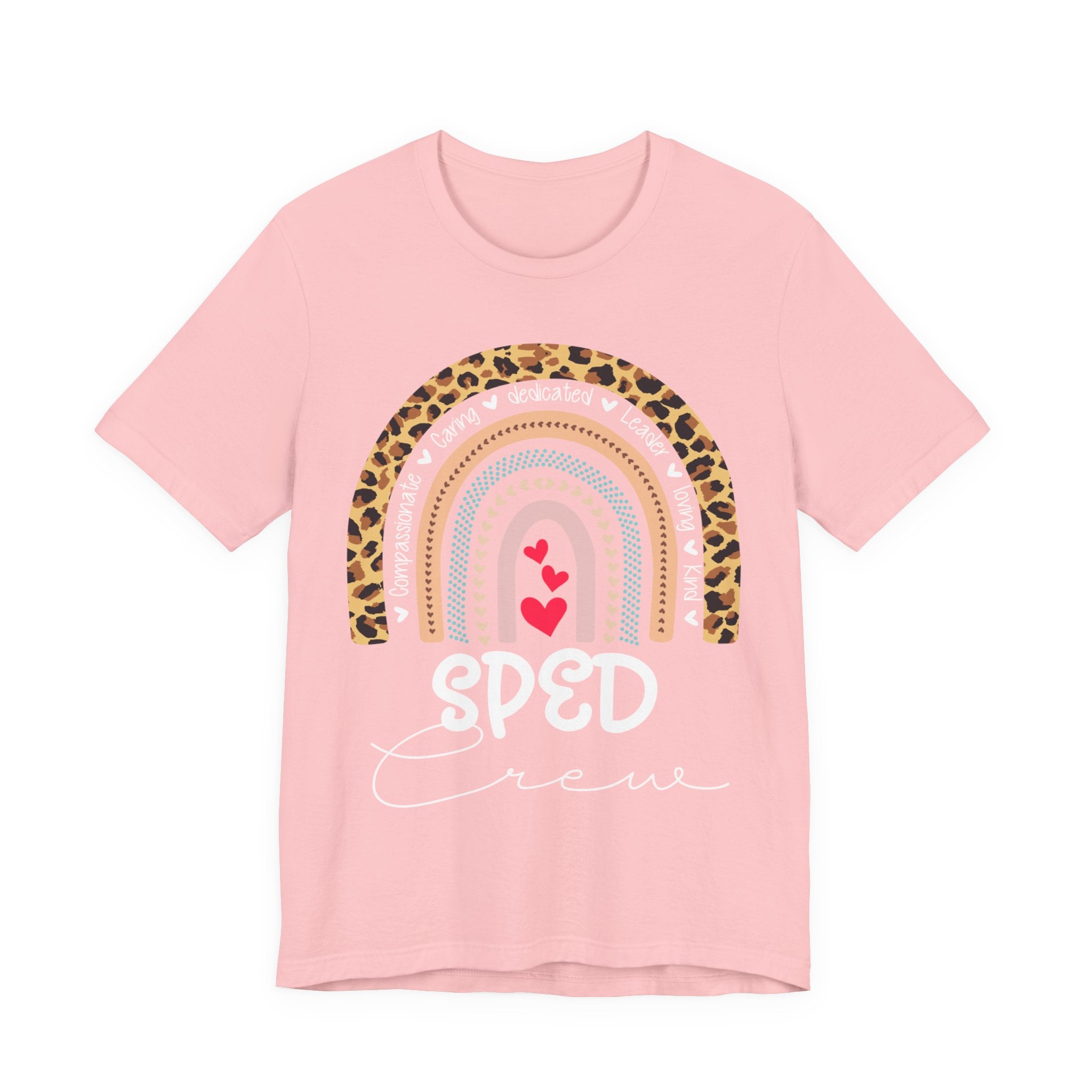 Leopard Rainbow Tee — Cute Pastel Heart Rainbow Graphic T-Shirt