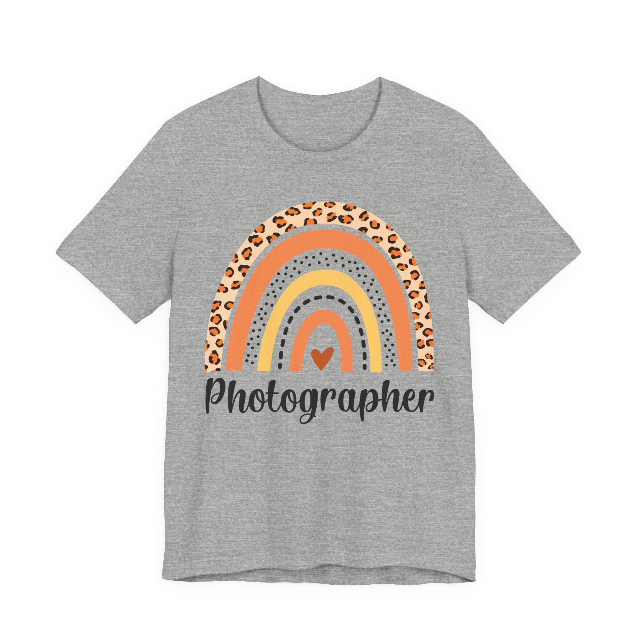 Photographer Rainbow Tee — Leopard Print Rainbow Graphic T-Shirt for Photographers