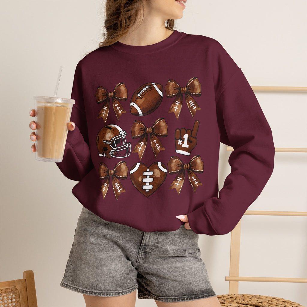 Football Ribbon Icons Crewneck Sweatshirt