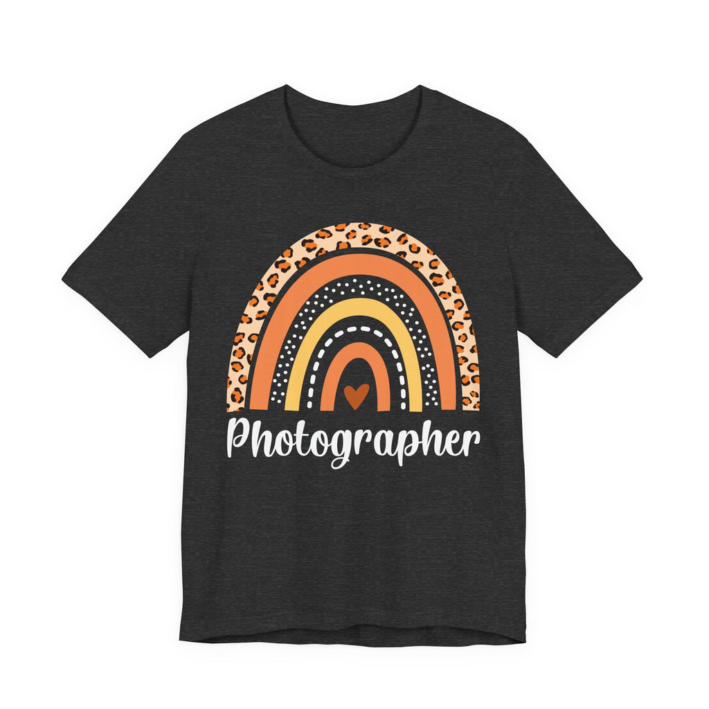Leopard Rainbow  Photographer Tee — Boho Heart Graphic T-Shirt