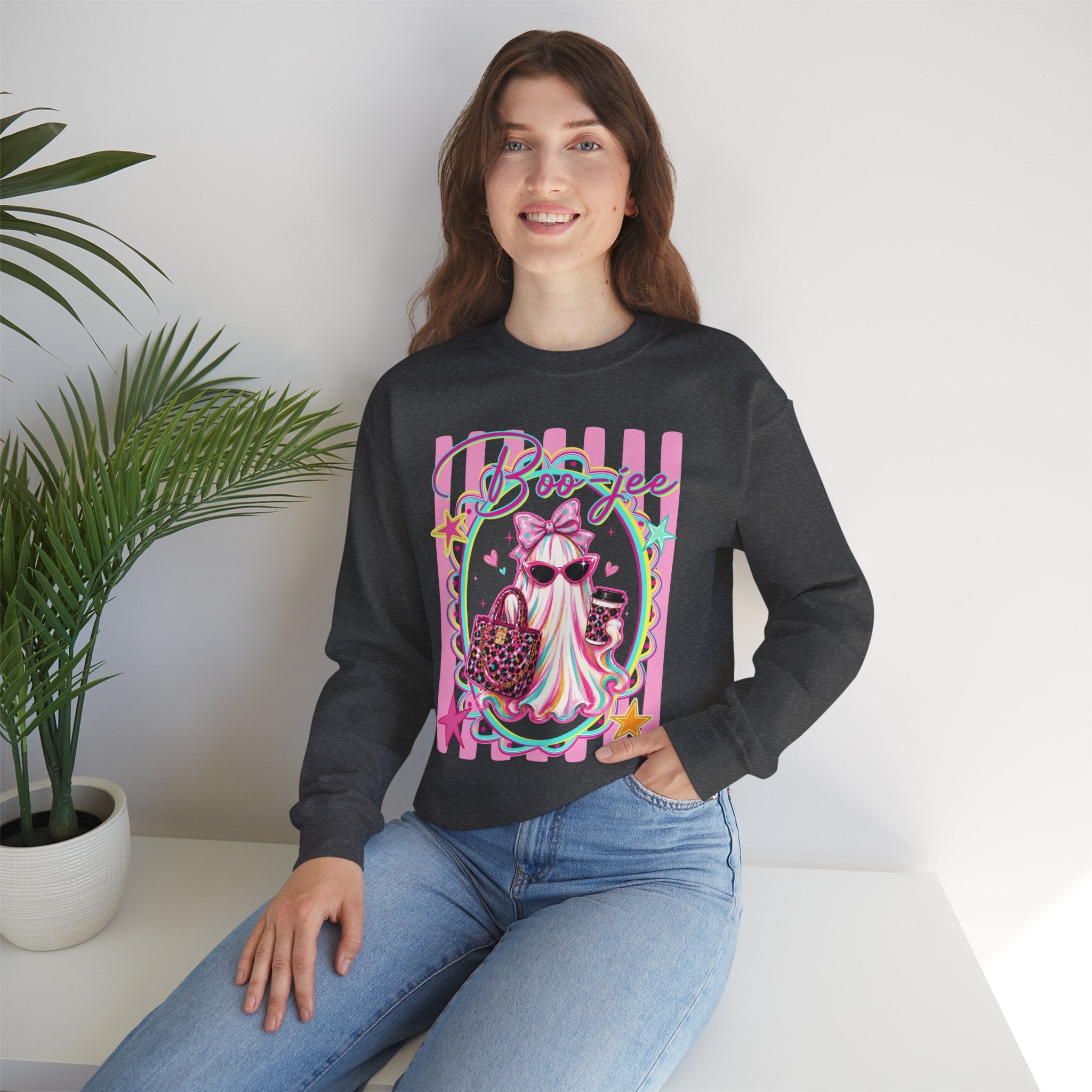 Halloween Crewneck Sweatshirt — "Boo-jee" Cute Ghost Fashion Graphic