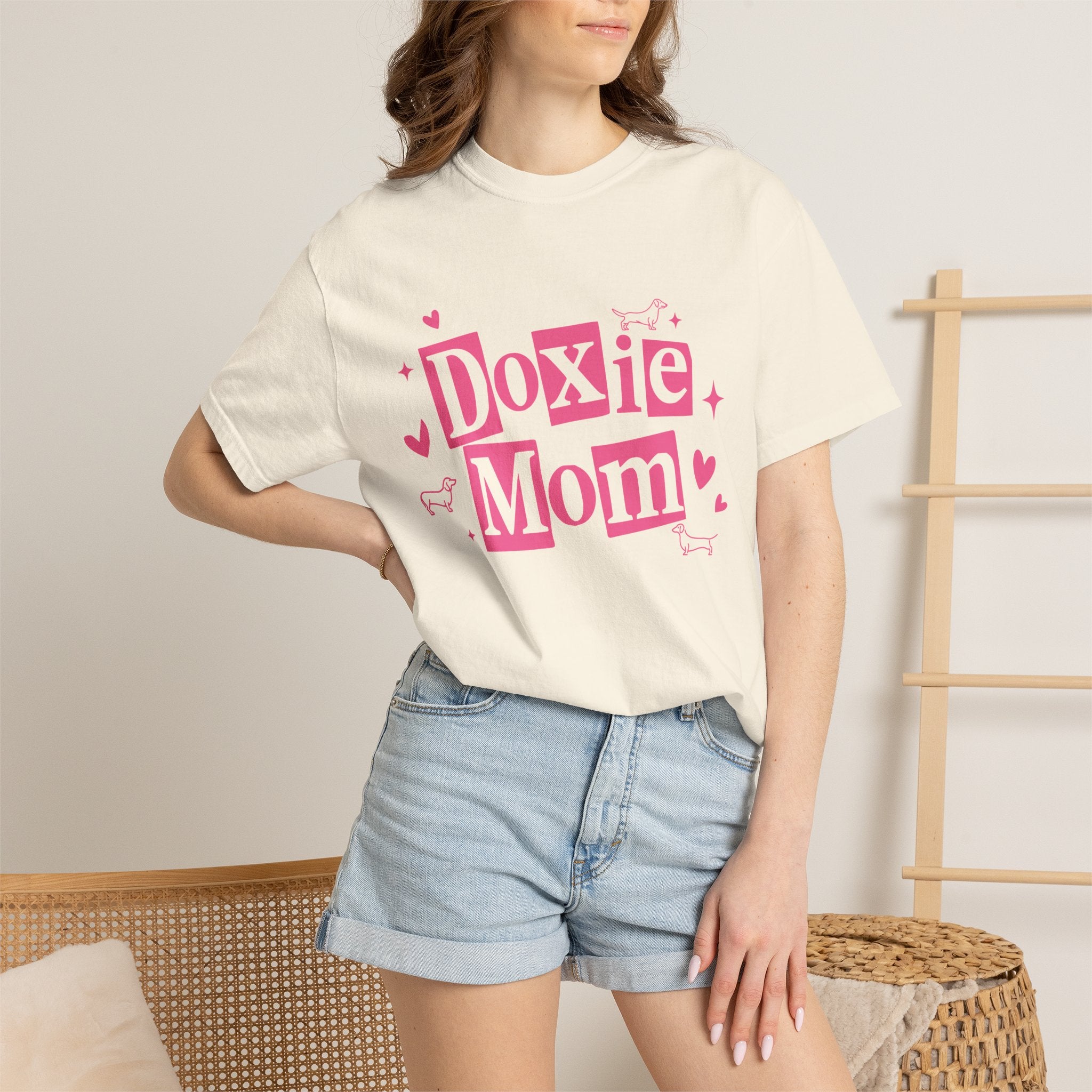 Doxie Mom T-Shirt — Cute Pink Dachshund Dog Mom Tee