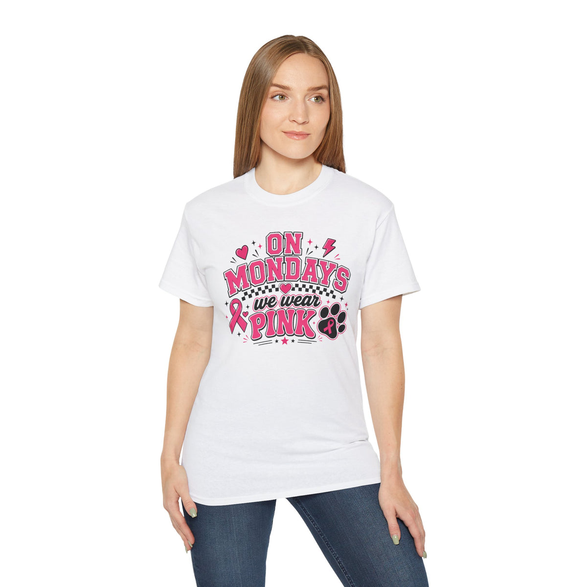 T-Shirt — "On Mondays We Wear Pink" Breast Cancer Awareness Tee