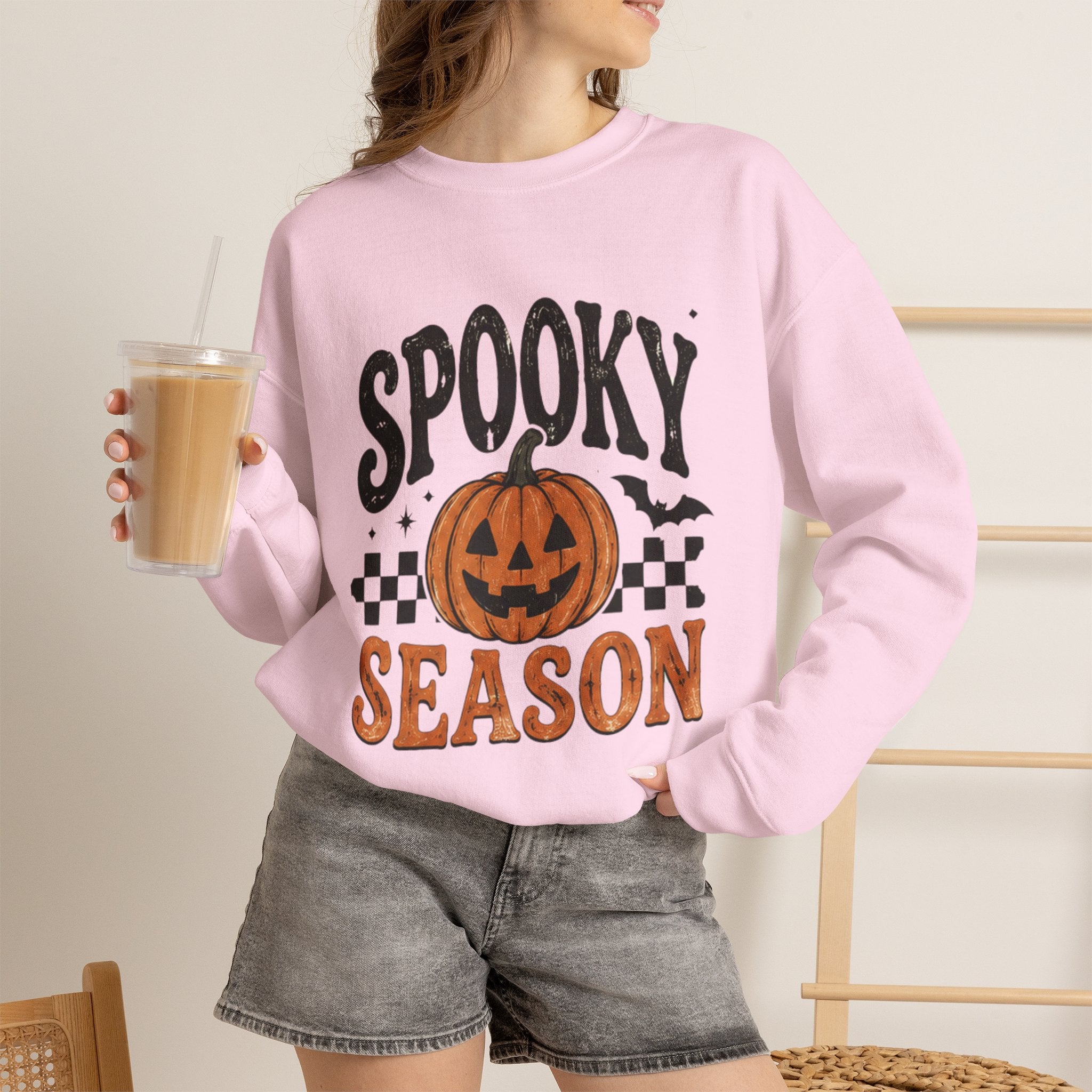 Spooky Season Sweatshirt — Pumpkin Jack-O'-Lantern Halloween Crewneck