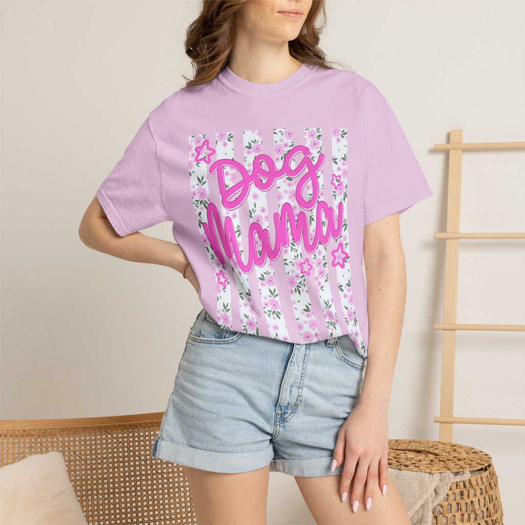Dog Mama Floral Flag T-Shirt