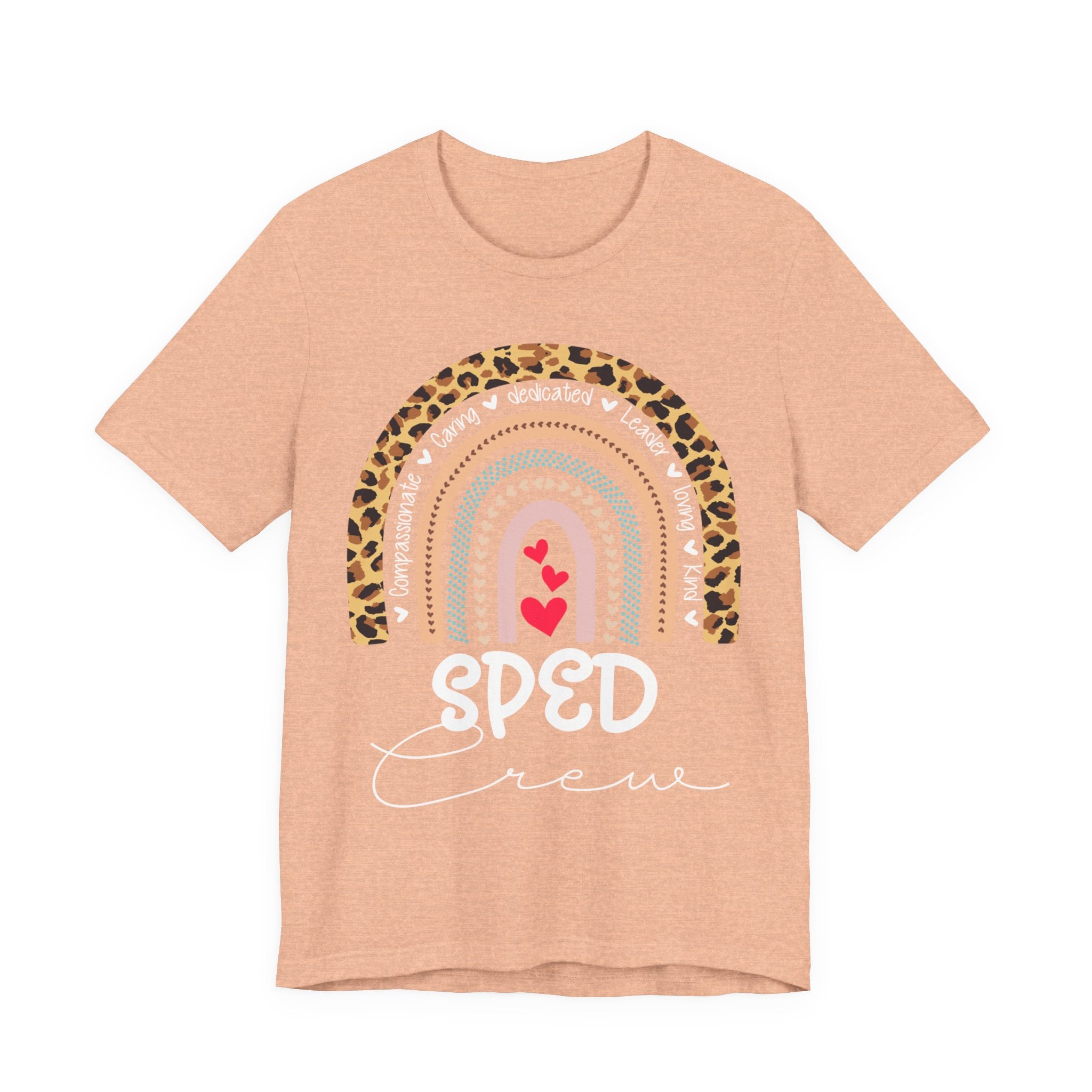 Leopard Rainbow Tee — Cute Pastel Heart Rainbow Graphic T-Shirt