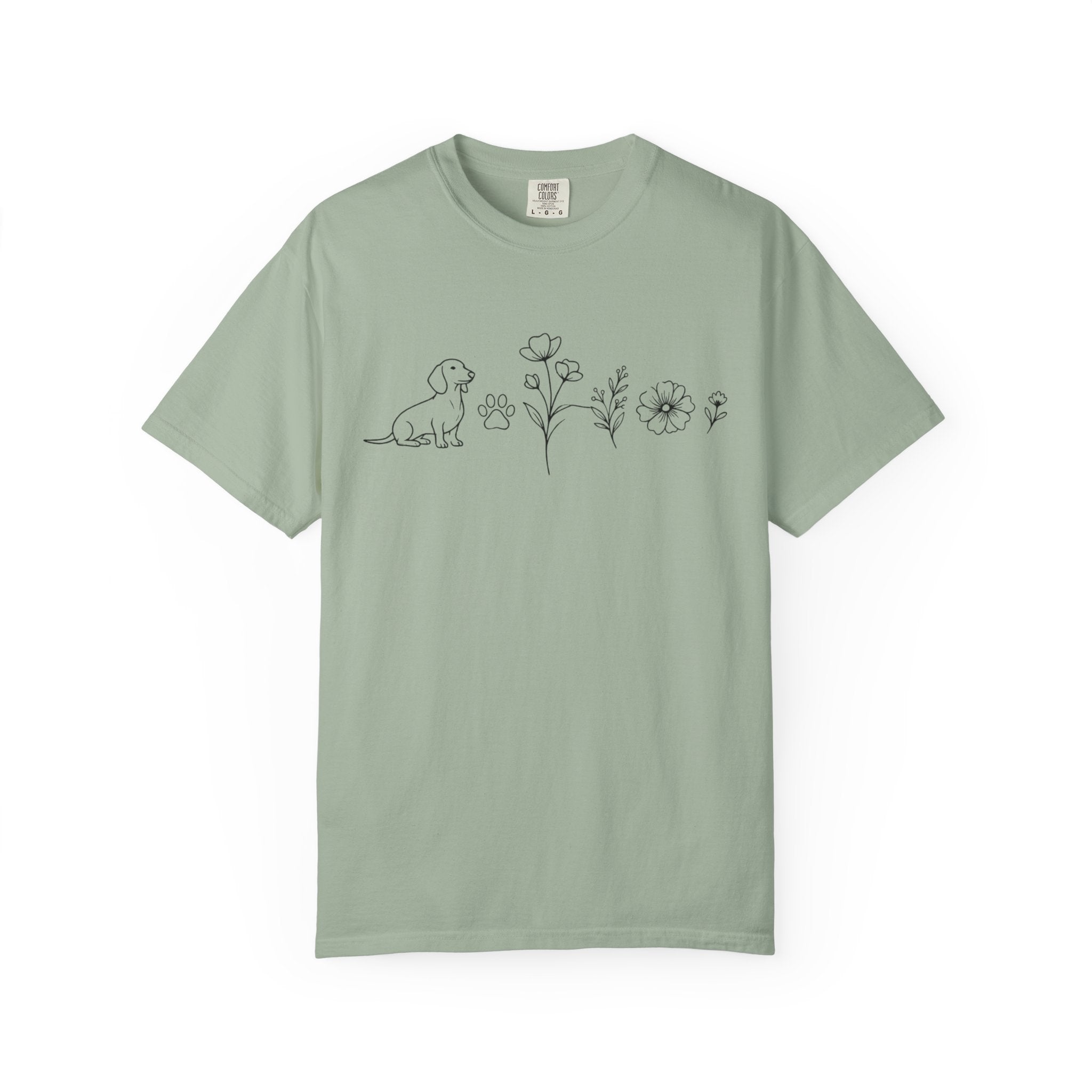 Dachshund Dog & Wildflowers Graphic T-Shirt