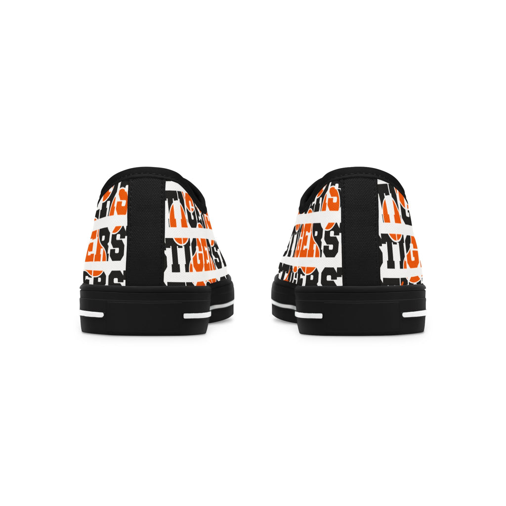 Women's Low Top Sneakers — 'TIGERS' Orange & Black Team Spirit