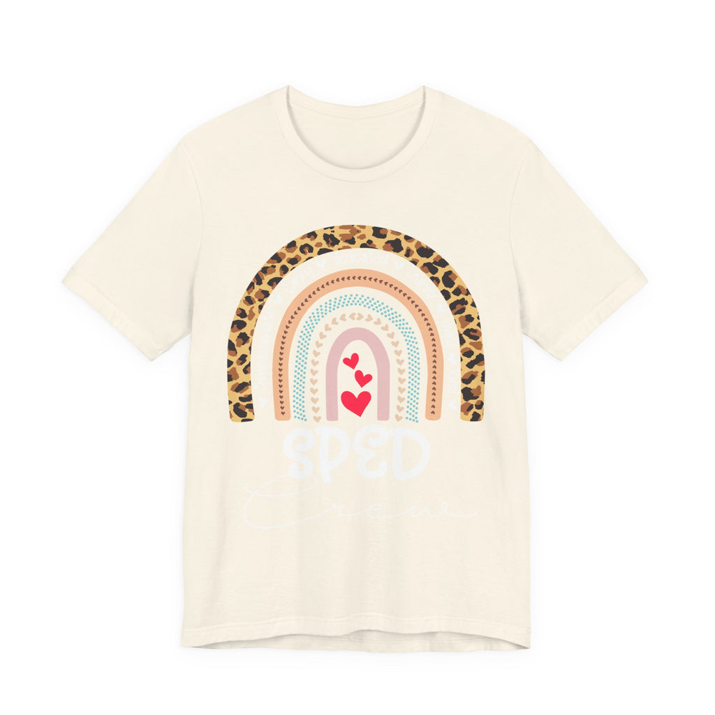 Leopard Rainbow Tee — Cute Pastel Heart Rainbow Graphic T-Shirt