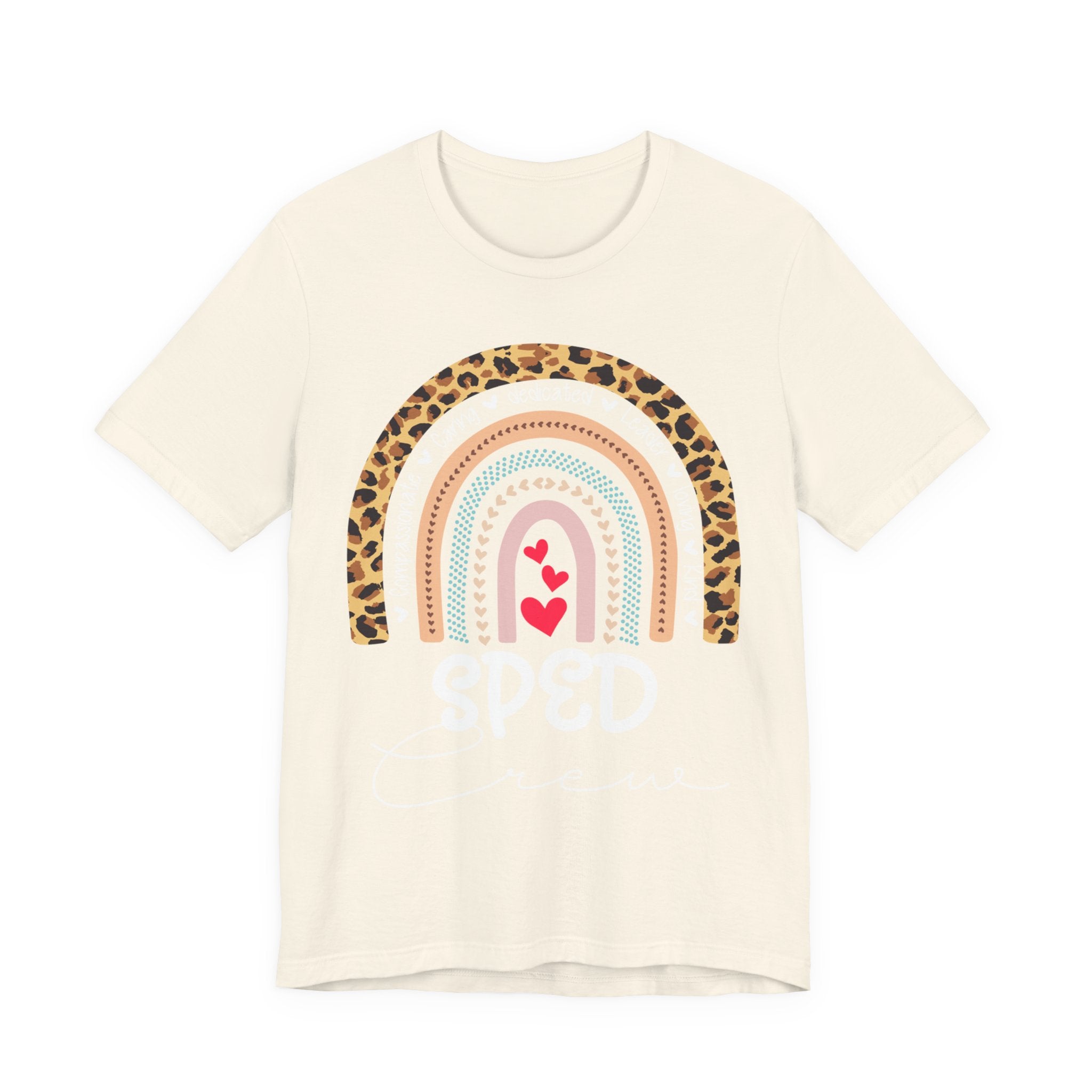 Leopard Rainbow Tee — Cute Pastel Heart Rainbow Graphic T-Shirt