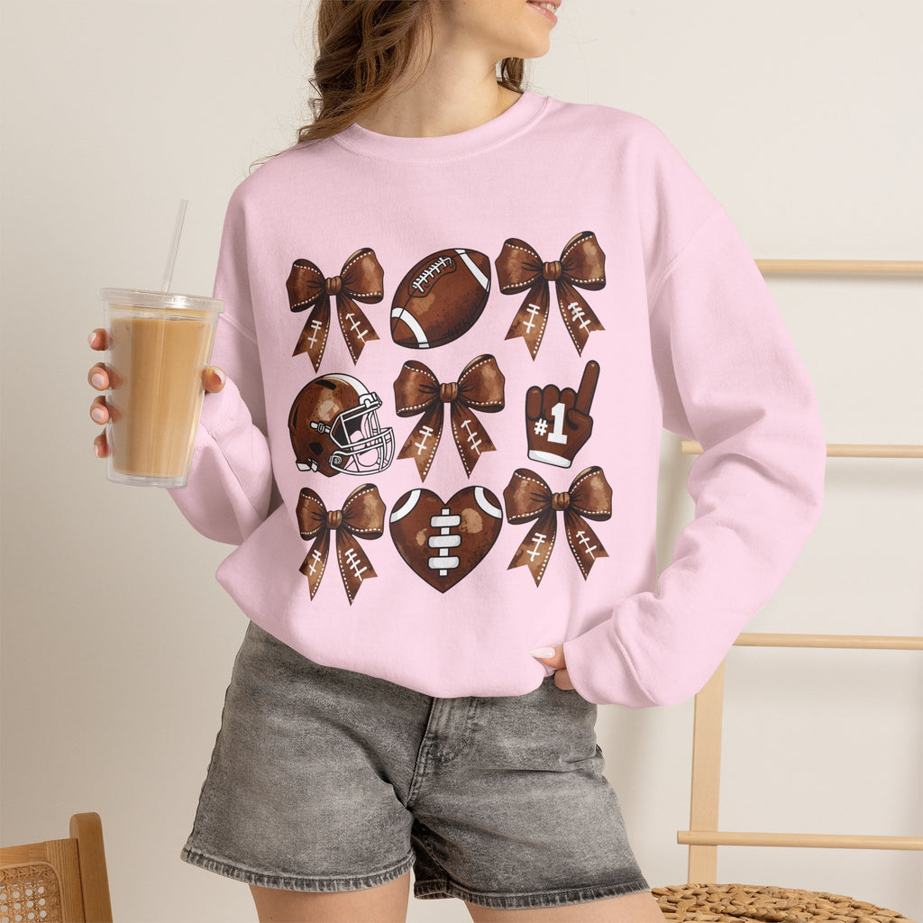 Football Ribbon Icons Crewneck Sweatshirt