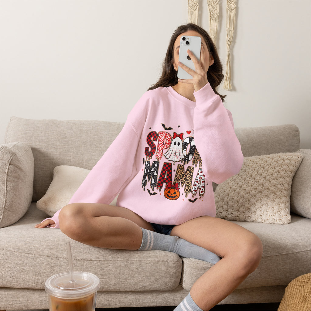 Spooky Mama Sweatshirt — Halloween Ghost Pumpkin Crewneck