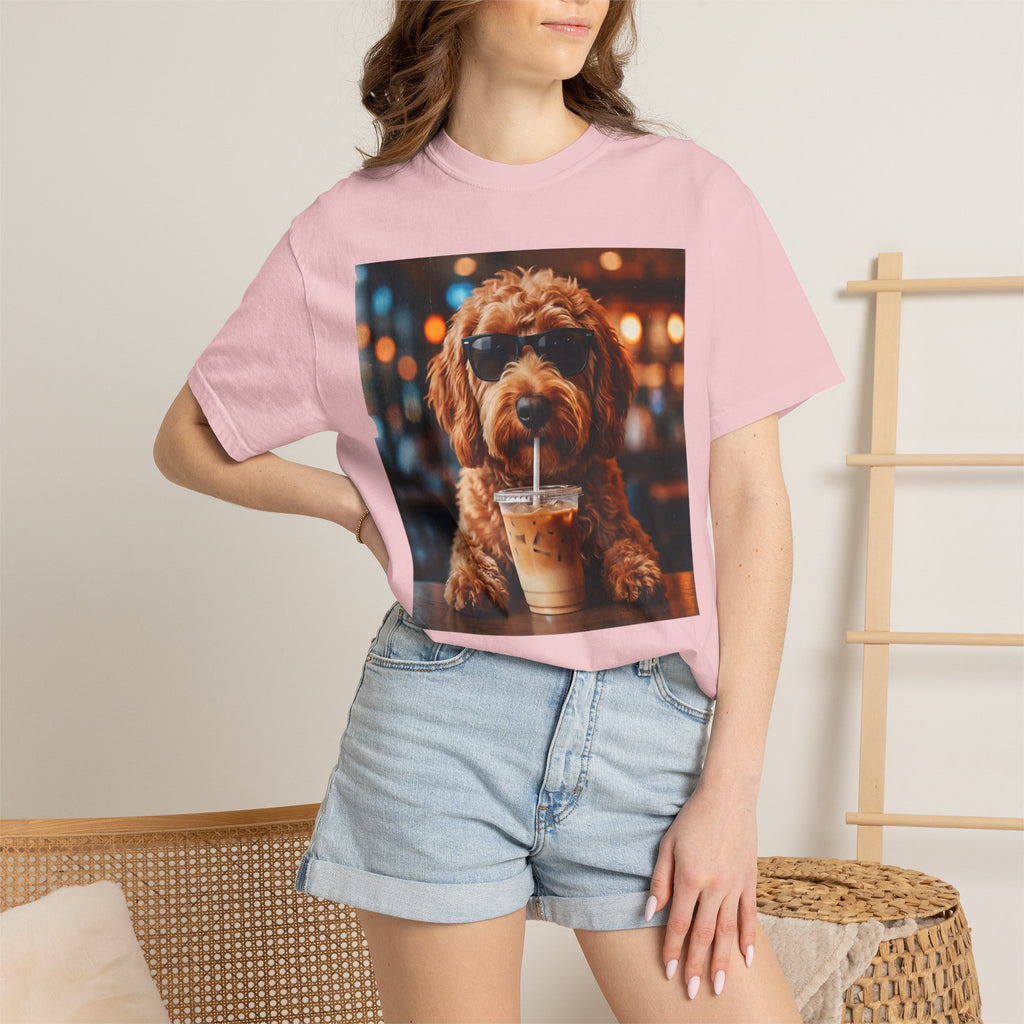 Cool Dog Drinking Iced Coffee T-Shirt