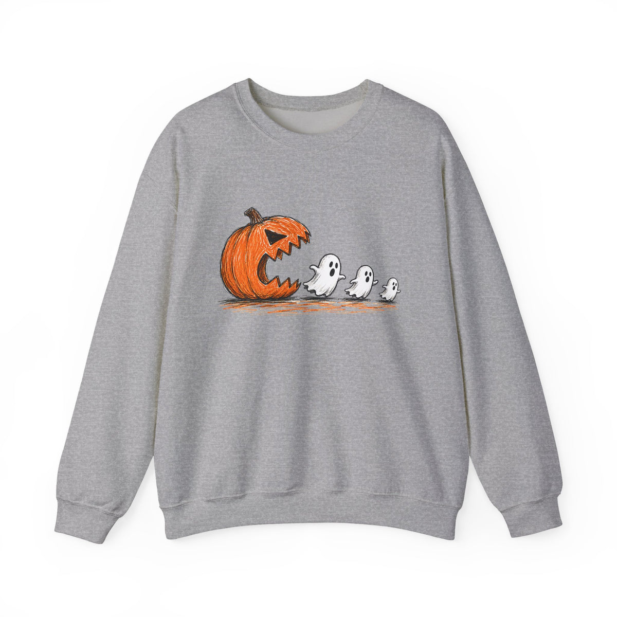 Halloween Pumpkin & Ghosts Crewneck Sweatshirt