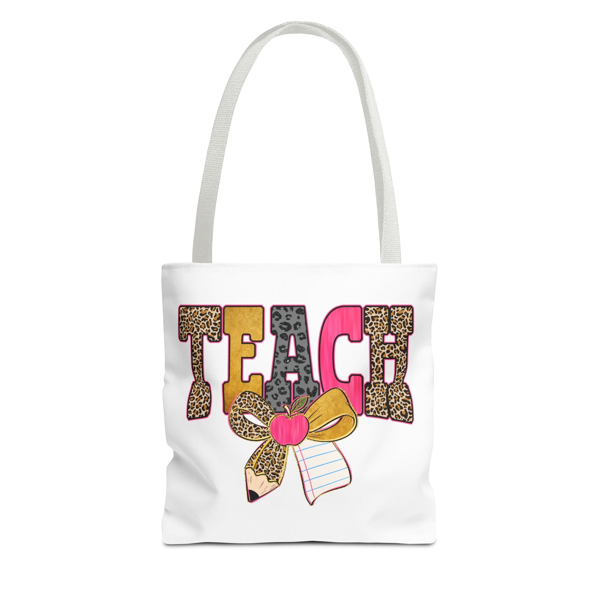 Teacher Leopard Print Pencil Tote Bag — Cute TEACH School Teacher Gift