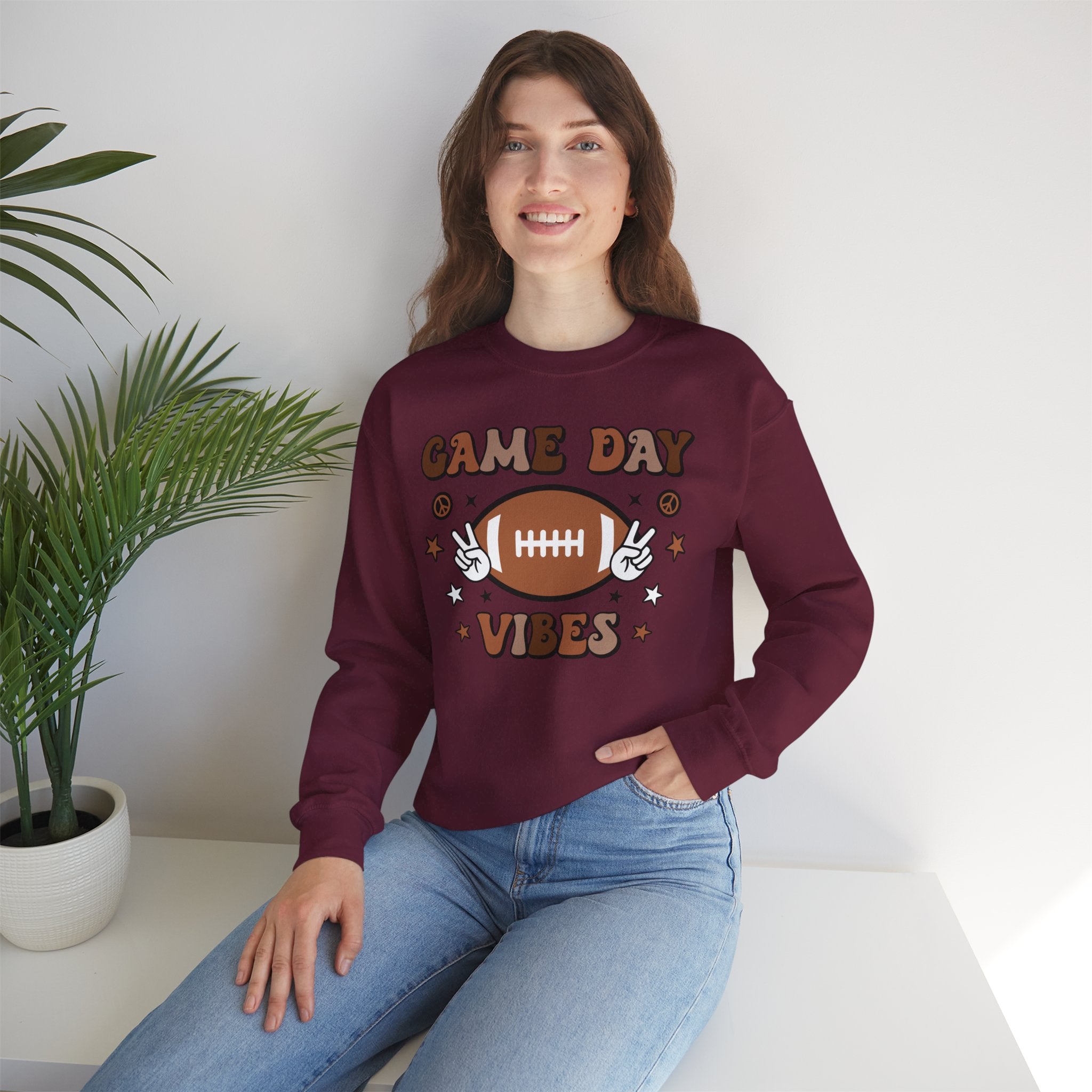 Game Day Vibes Sweatshirt — Retro Football Crewneck