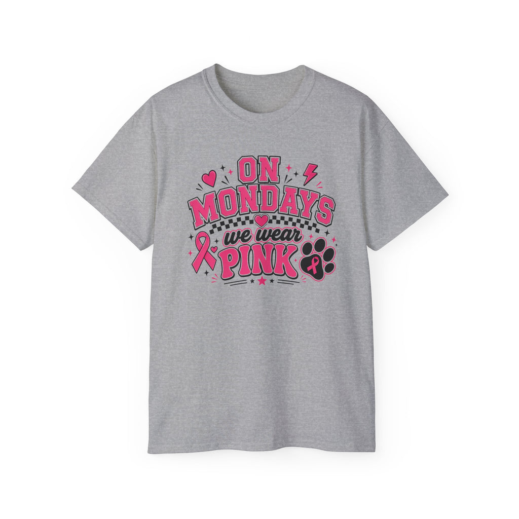 T-Shirt — "On Mondays We Wear Pink" Breast Cancer Awareness Tee